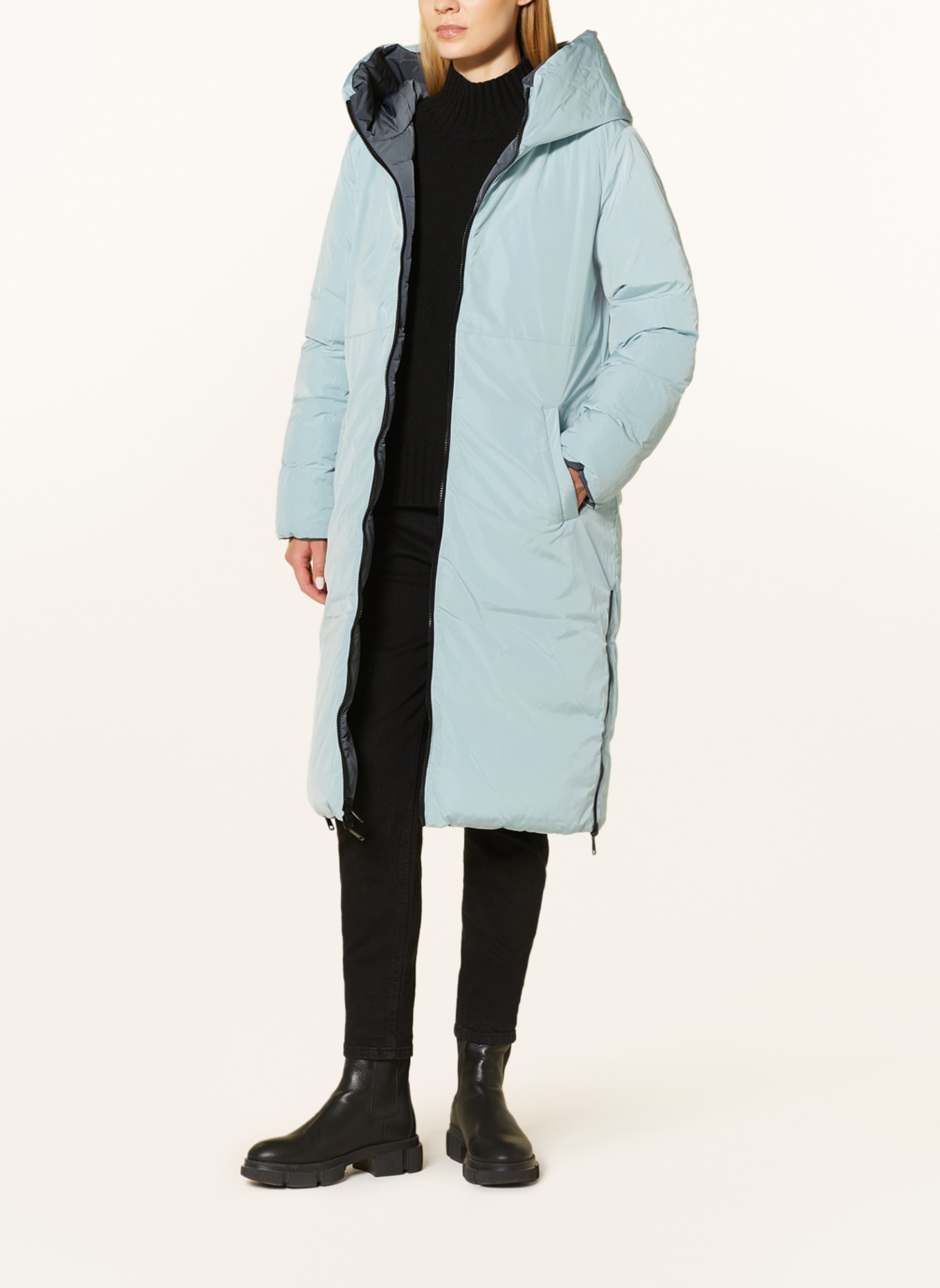 RINO & PELLE Quilted coat KEILA reversible, Color: BLUE GRAY (Image 2)