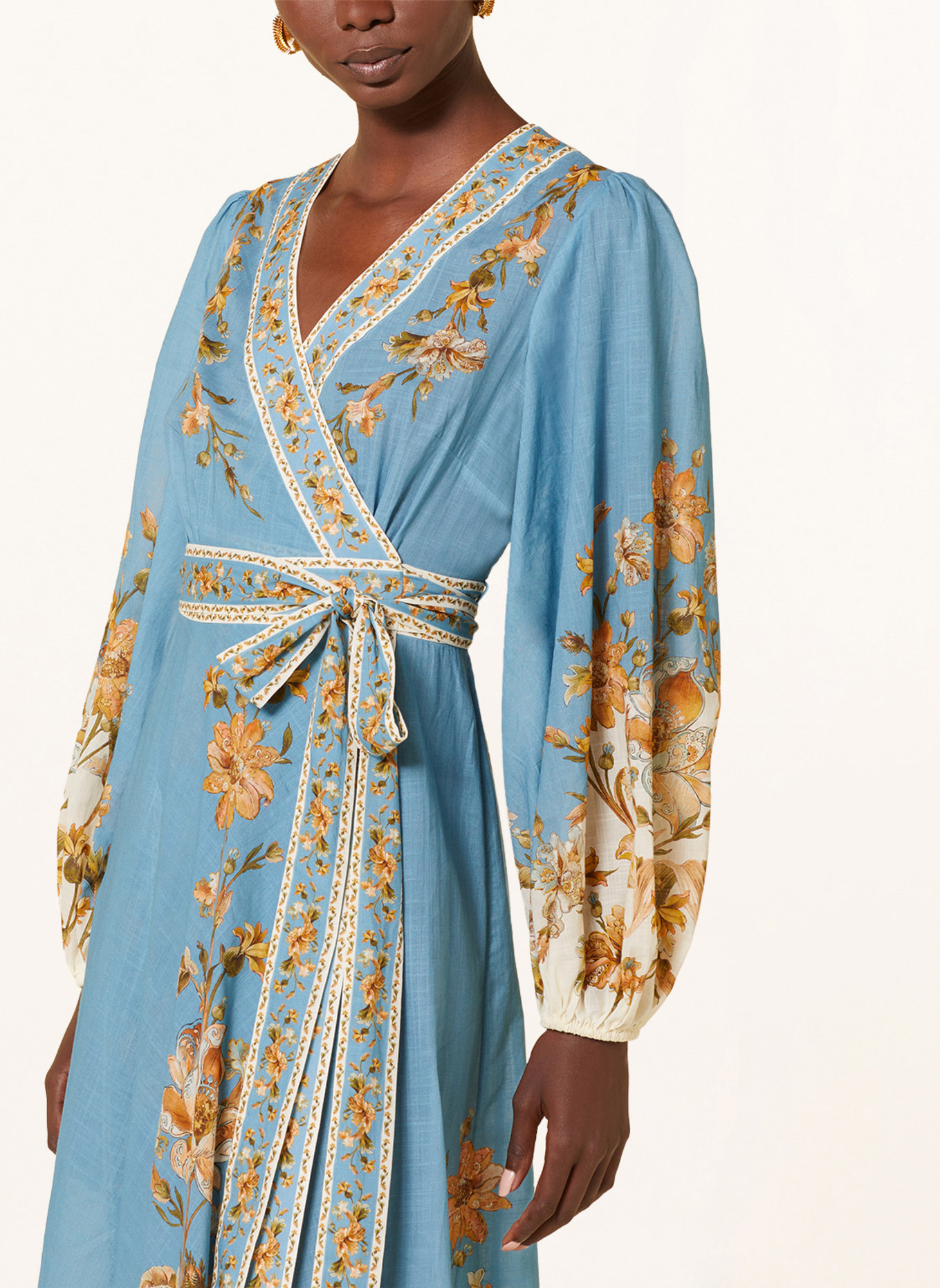 ZIMMERMANN Wrap dress CHINTZ, Color: LIGHT BLUE/ DARK YELLOW (Image 4)