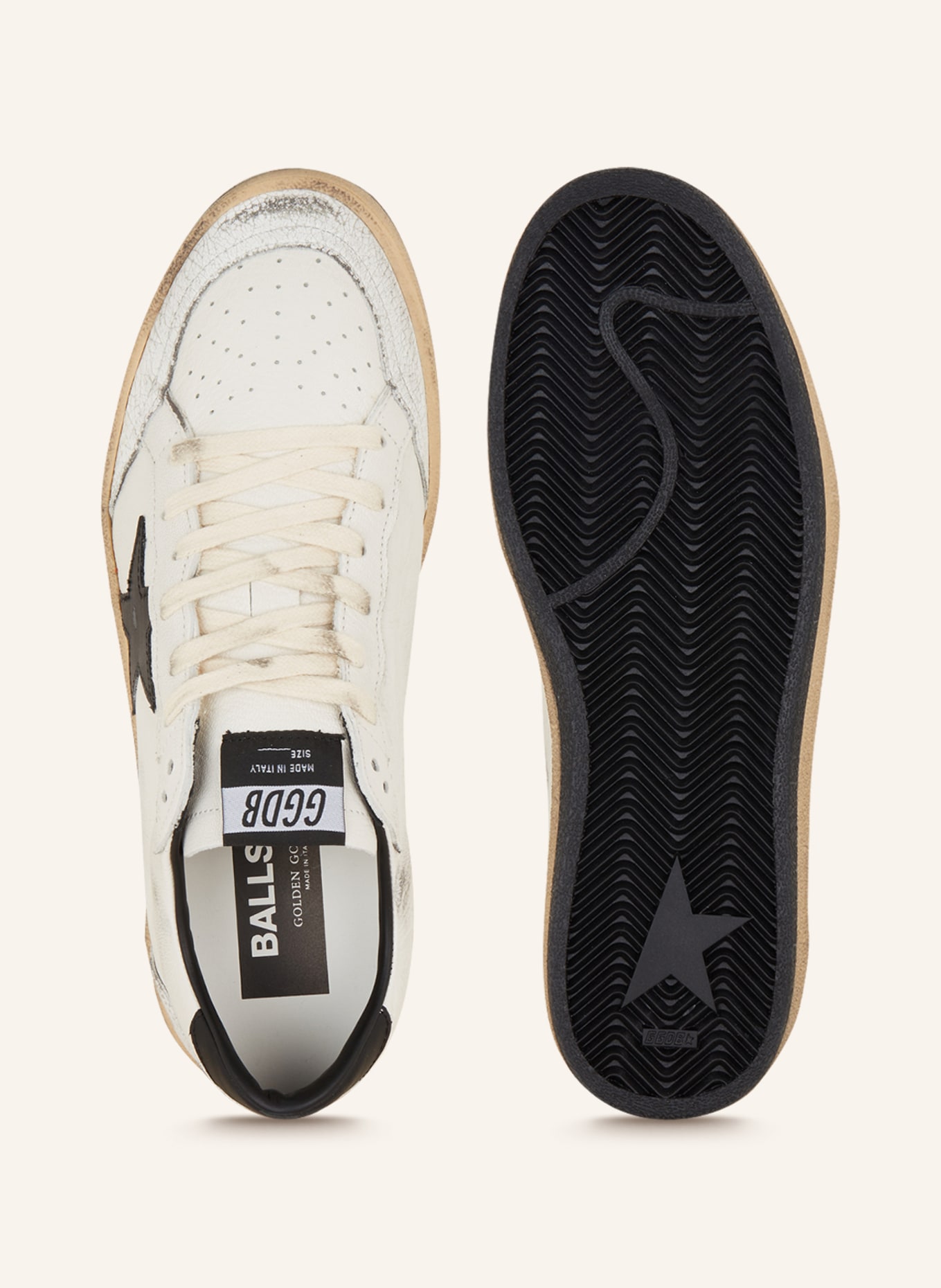 GOLDEN GOOSE Sneakers BALL STAR, Color: WHITE/ BLACK (Image 5)