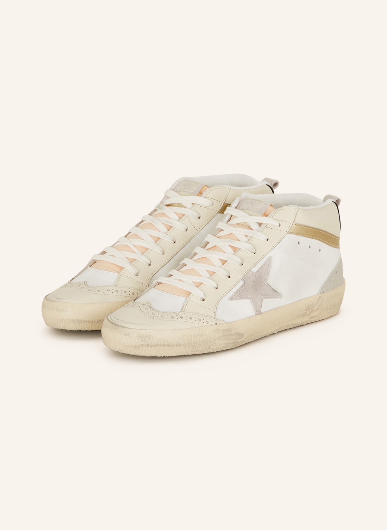 GOLDEN GOOSE Sneakers MID STAR, Color: WHITE/ GRAY/ CREAM (Image 1)
