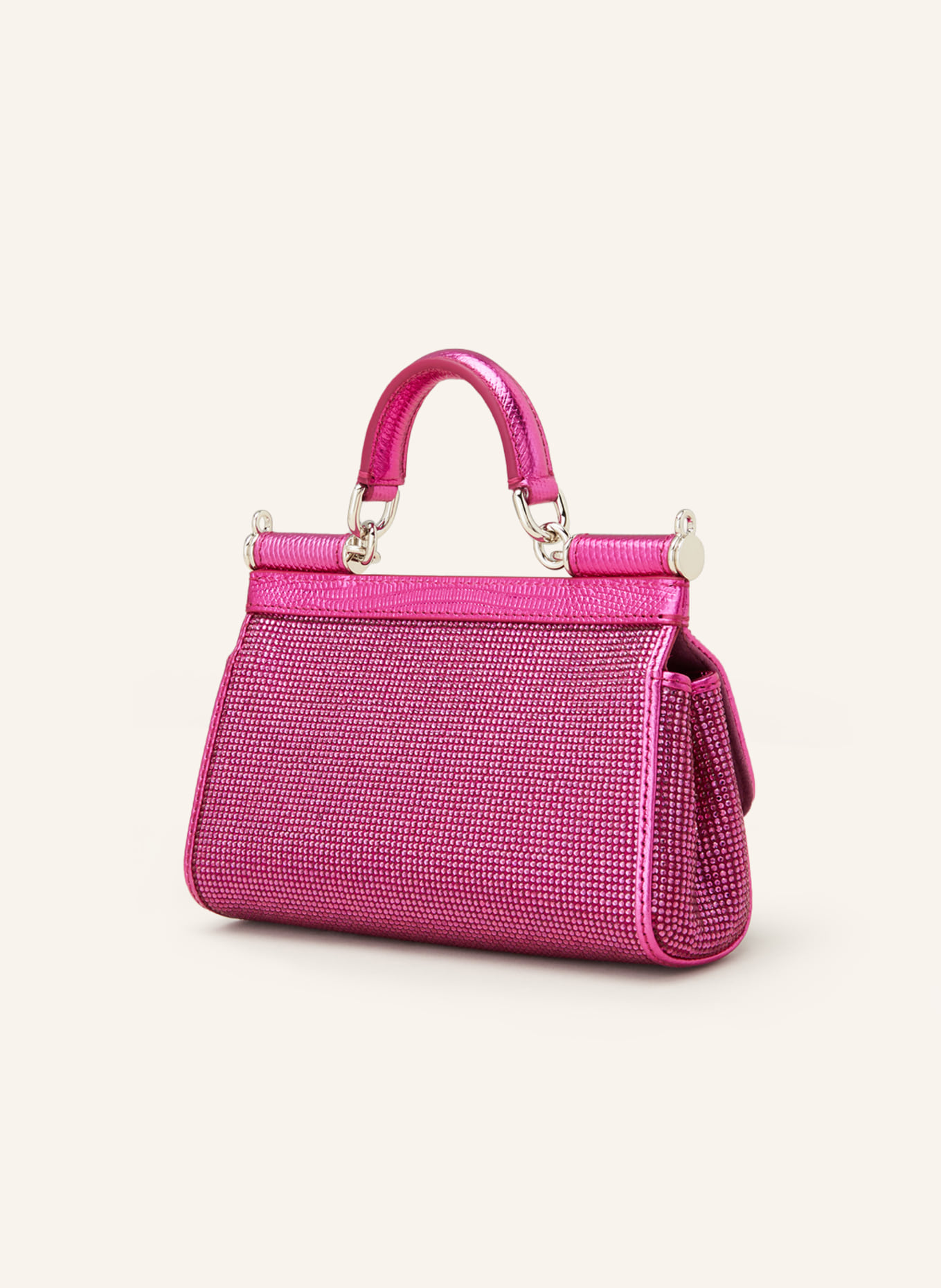DOLCE & GABBANA Handbag SICILY SMALL with decorative gems, Color: FUCHSIA (Image 2)