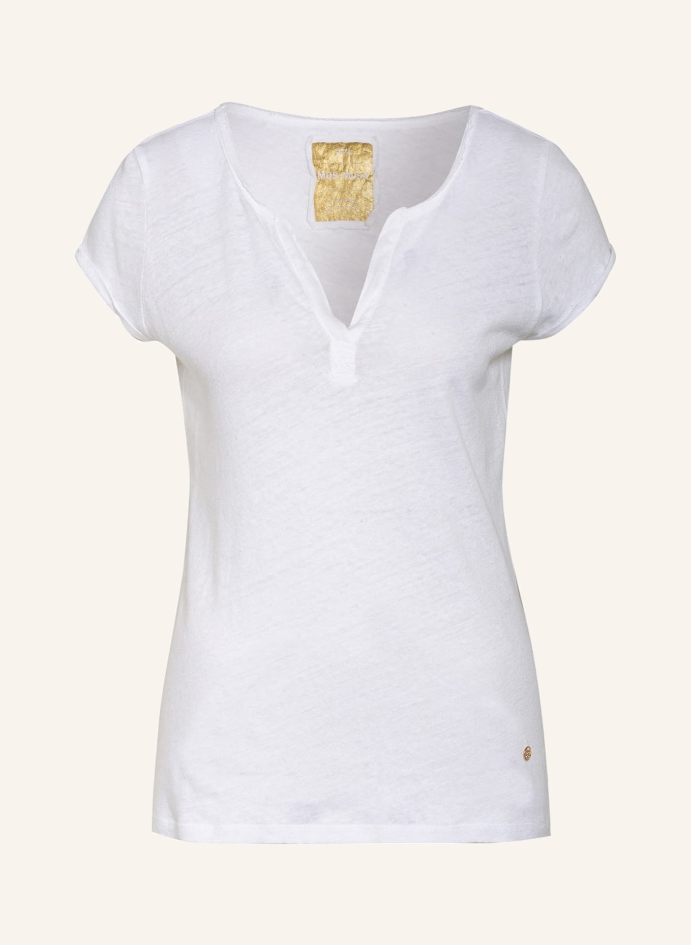 MOS MOSH T-Shirt TROY mit Leinen, Farbe: WEISS (Bild 1)