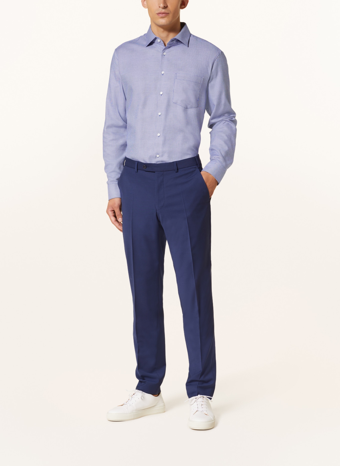 seidensticker Shirt regular fit, Color: WHITE/ DARK BLUE (Image 2)
