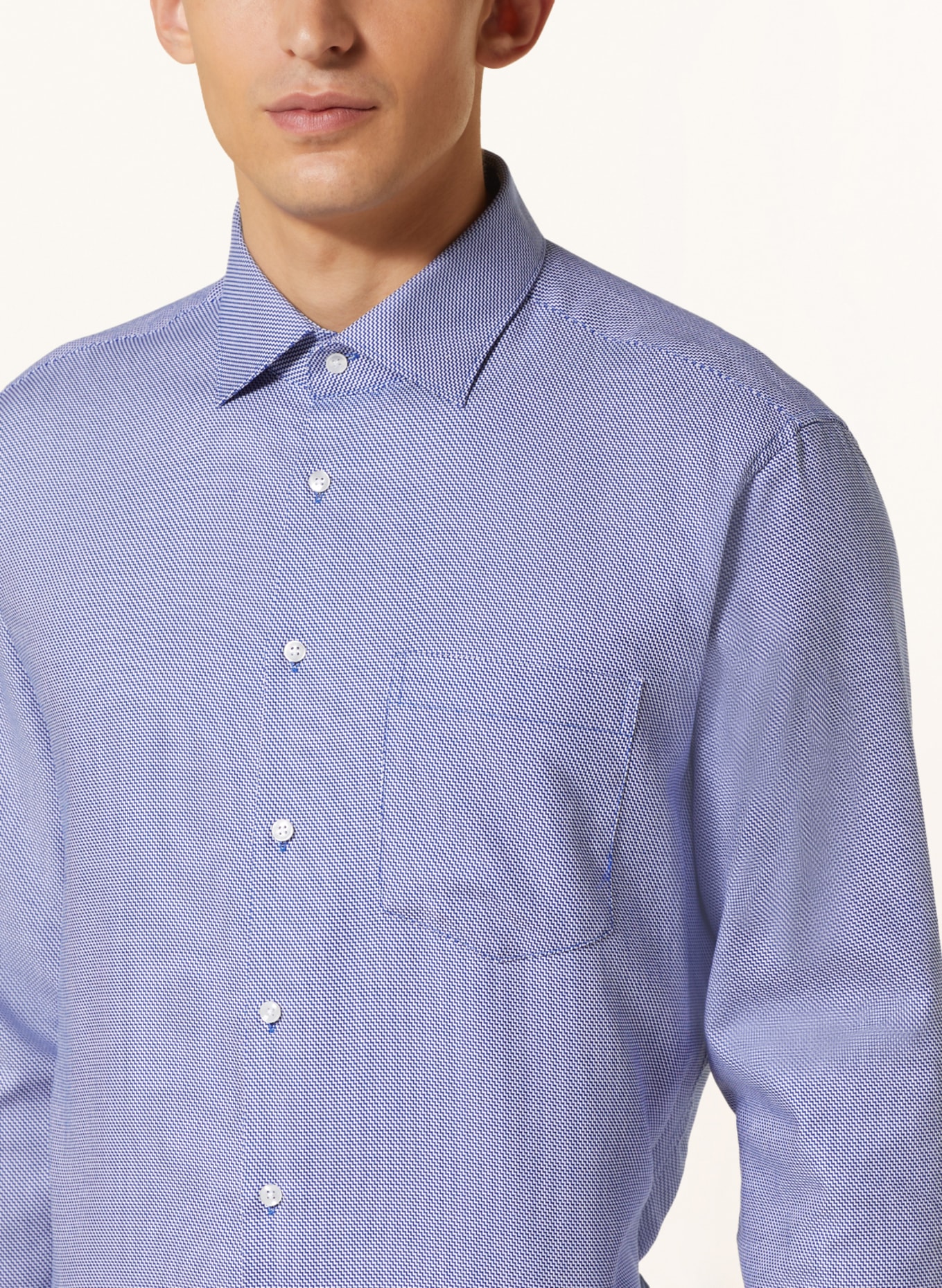 seidensticker Shirt regular fit, Color: WHITE/ DARK BLUE (Image 4)