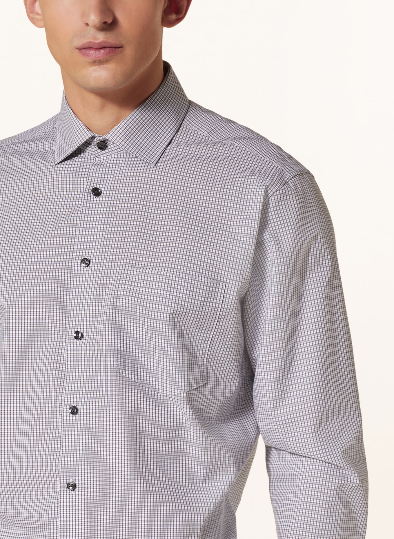 seidensticker Shirt regular fit, Color: GRAY/ WHITE (Image 4)