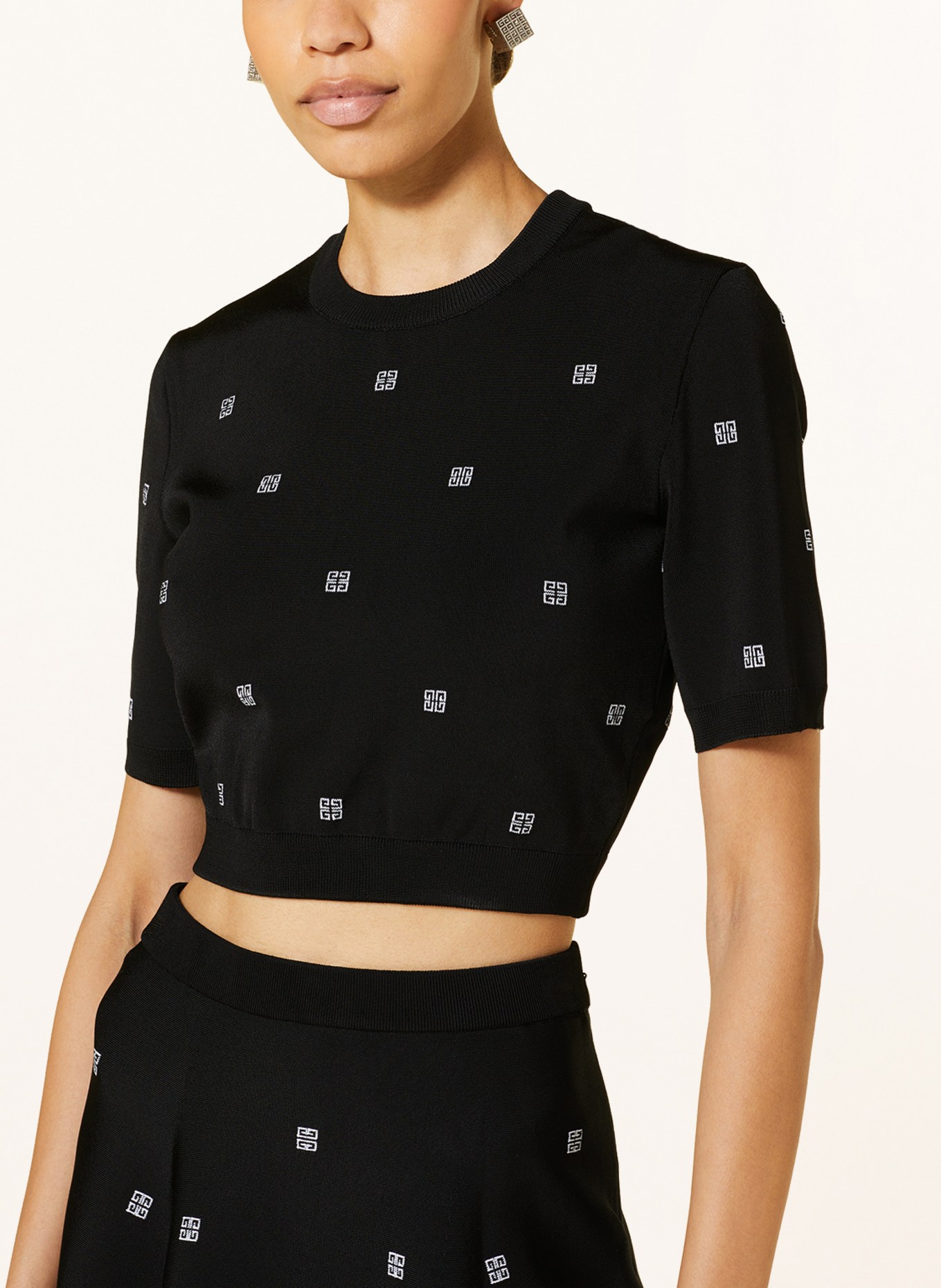 GIVENCHY Cropped-Pullover, Farbe: SCHWARZ/ WEISS (Bild 4)
