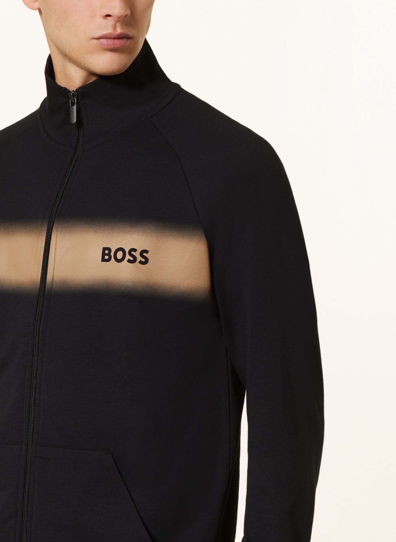 BOSS Lounge jacket, Color: BLACK/ TAUPE (Image 4)