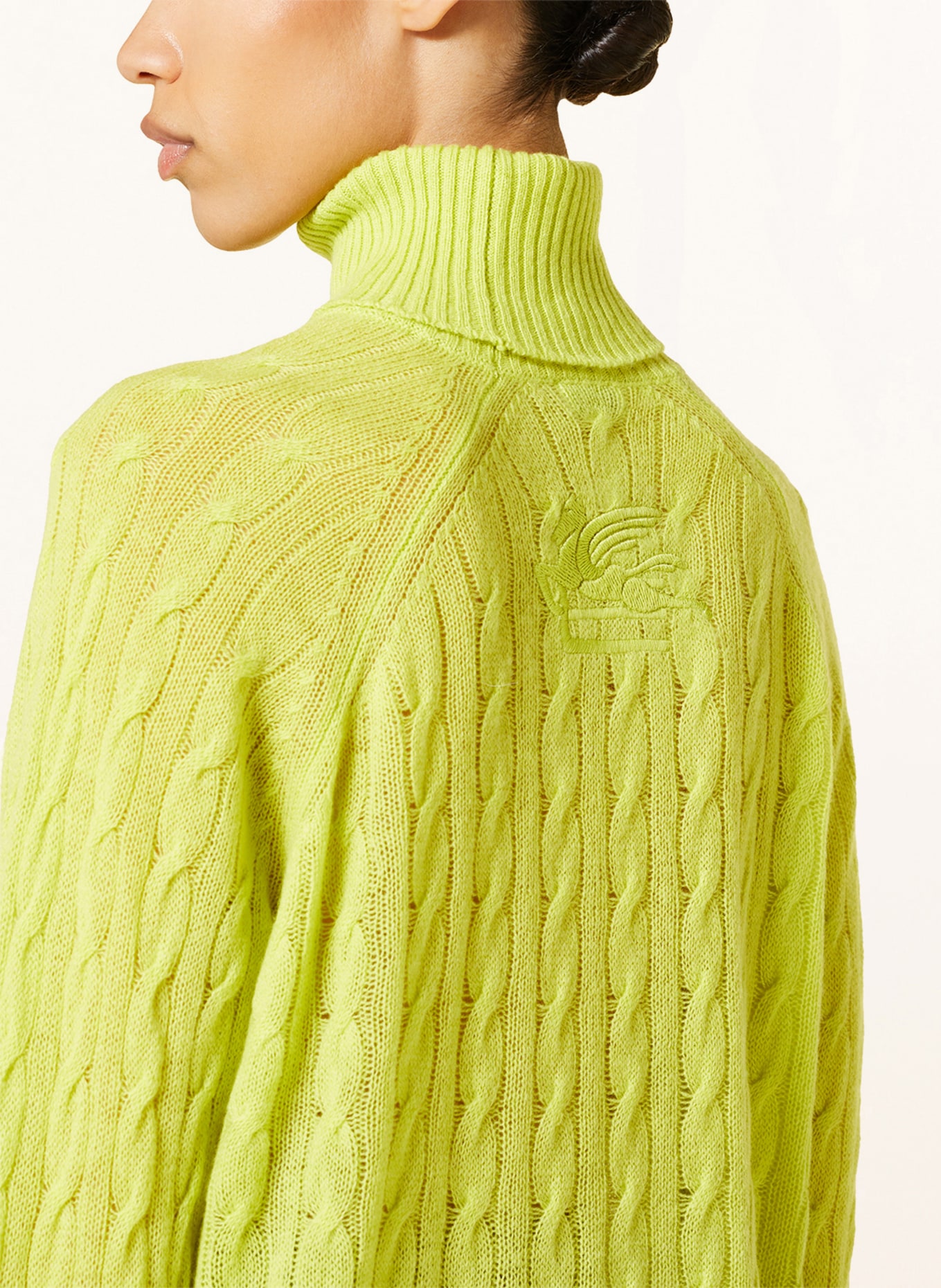 Neon yellow turtleneck top