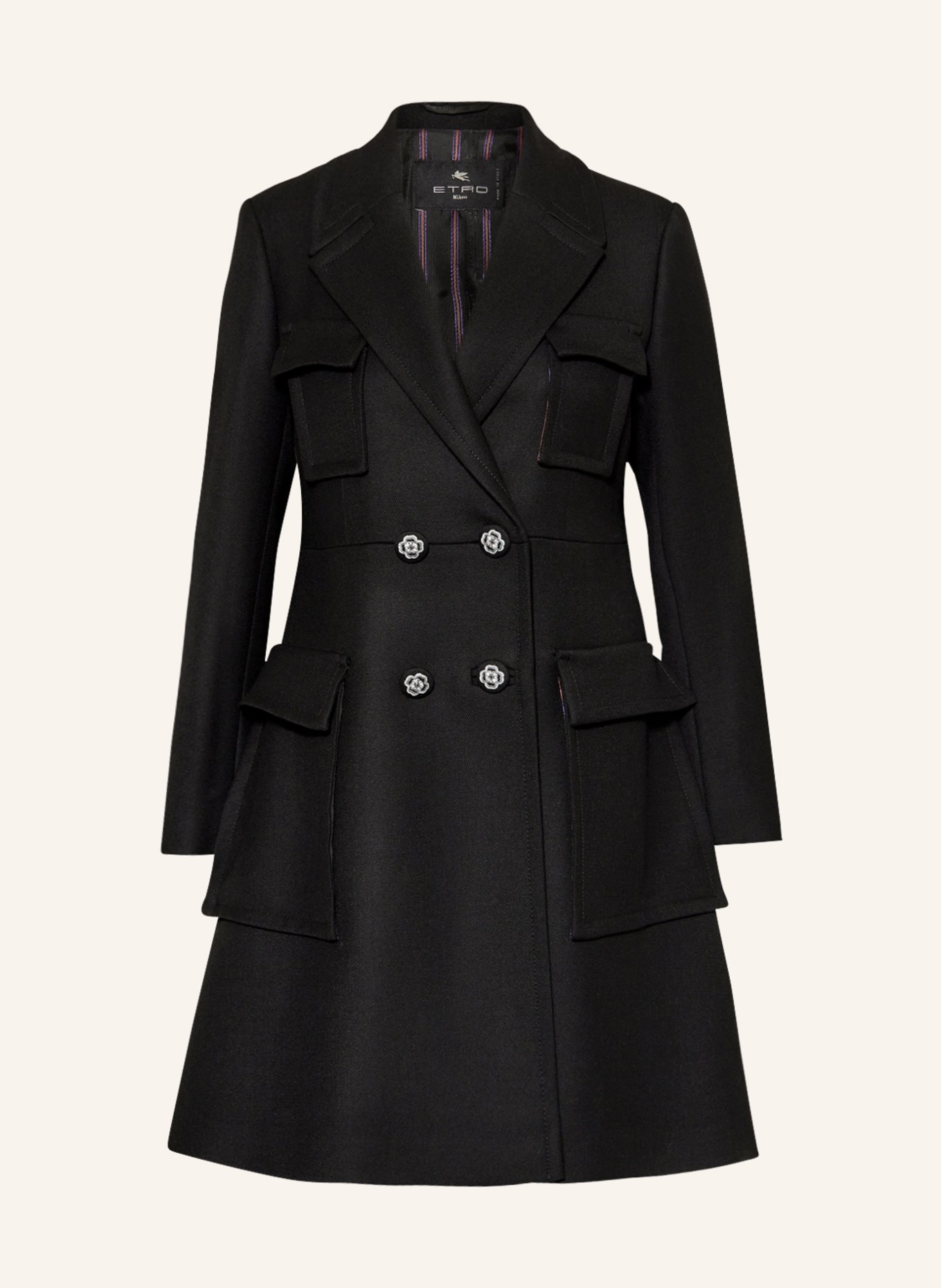 ETRO Wool coat, Color: BLACK (Image 1)