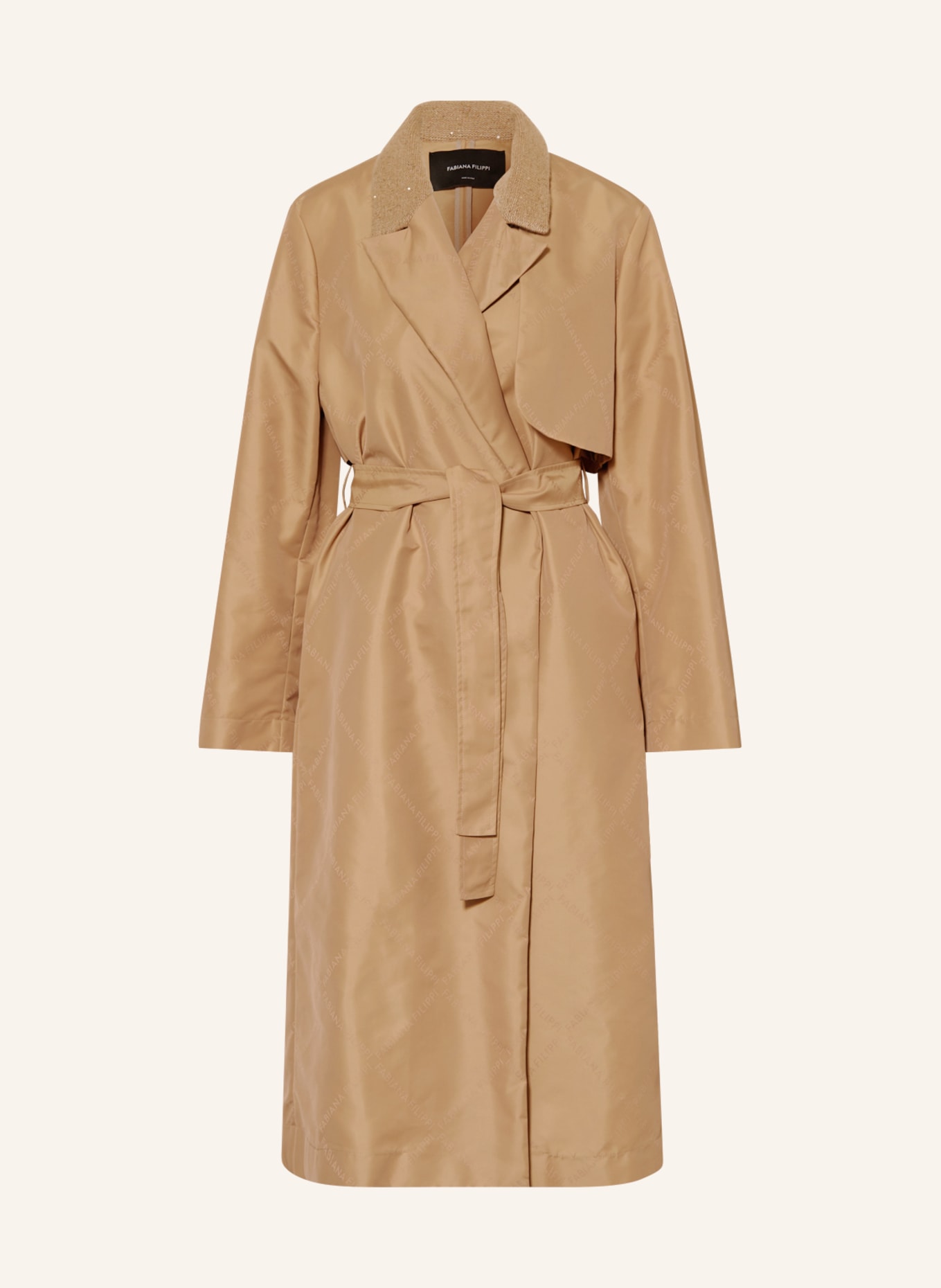 FABIANA FILIPPI Trench coat with sequins, Color: BEIGE (Image 1)
