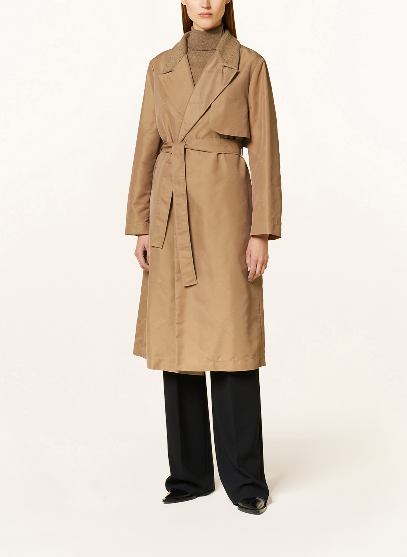 FABIANA FILIPPI Trench coat with sequins, Color: BEIGE (Image 2)