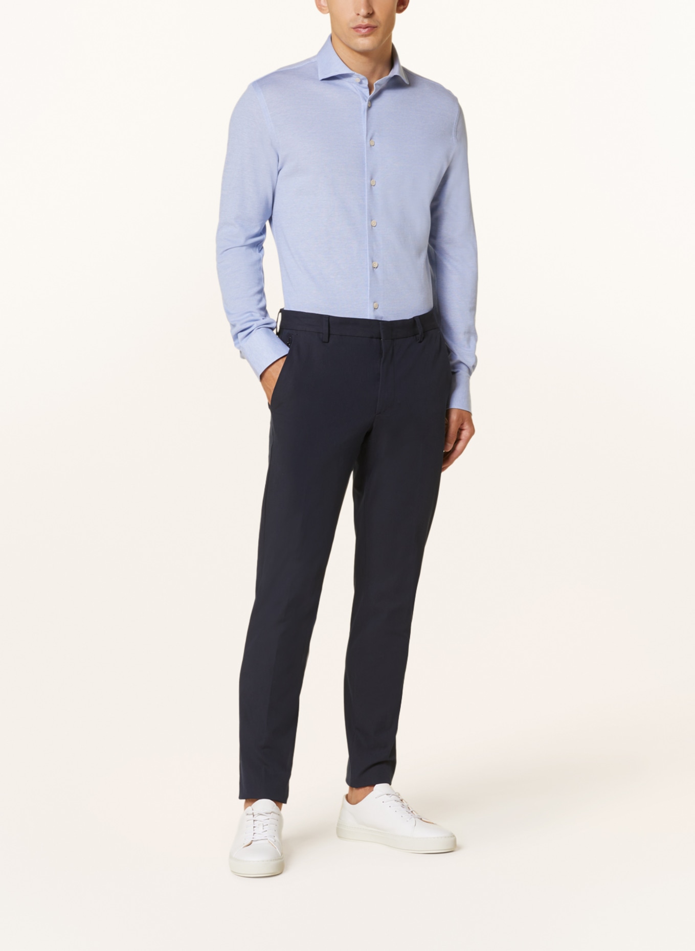 PROFUOMO Piqué-Hemd Slim Fit, Farbe: HELLBLAU (Bild 2)