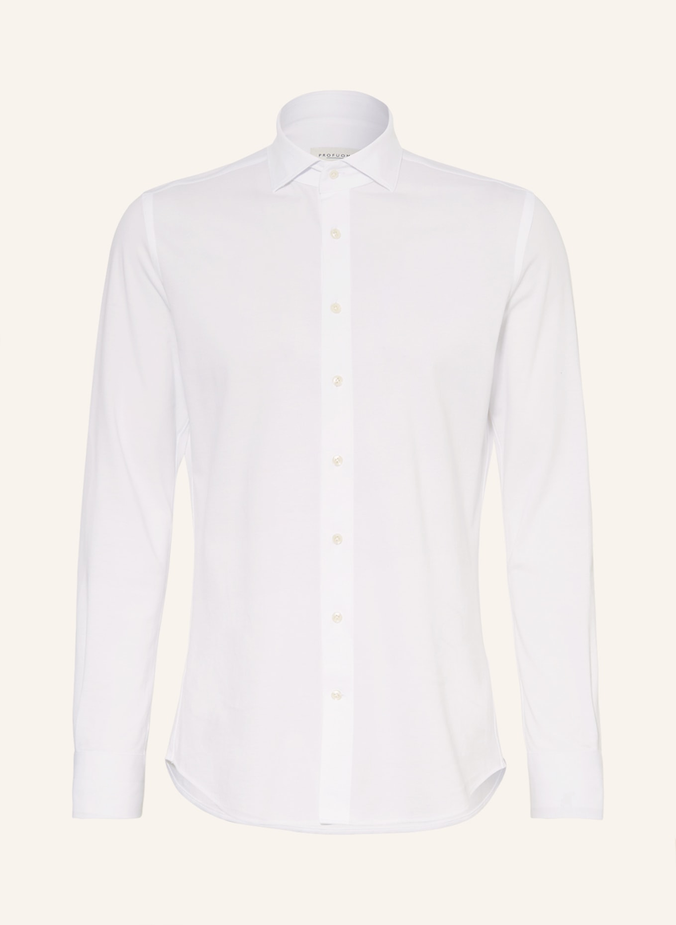 PROFUOMO Piqué shirt slim fit, Color: WHITE (Image 1)
