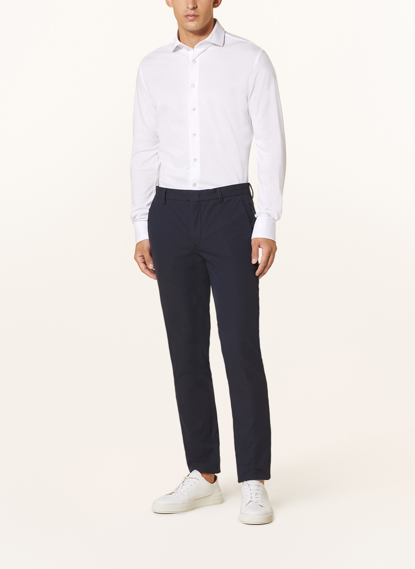 PROFUOMO Piqué shirt slim fit, Color: WHITE (Image 2)