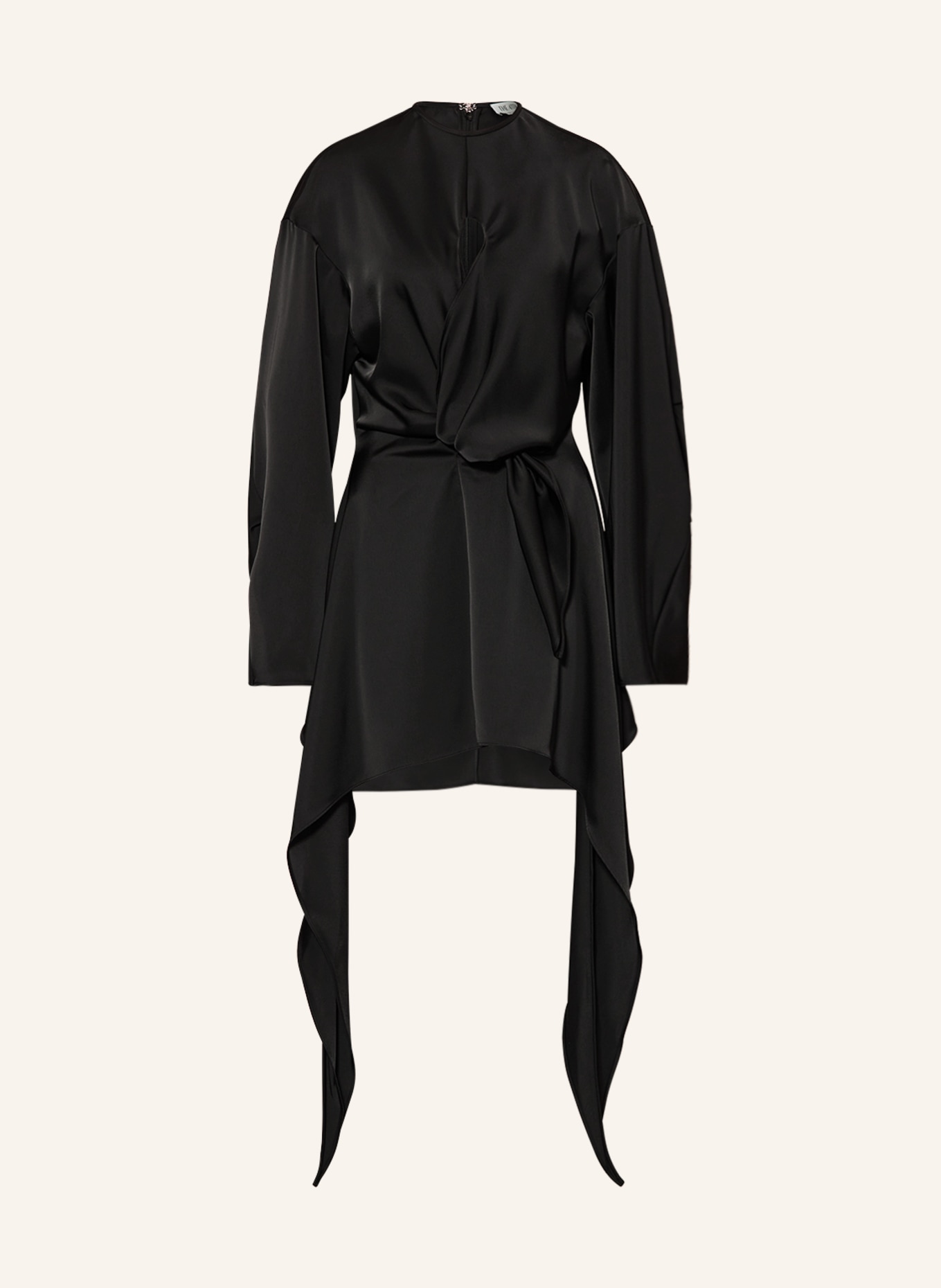 THE ATTICO Satin dress LOUIE, Color: BLACK (Image 1)