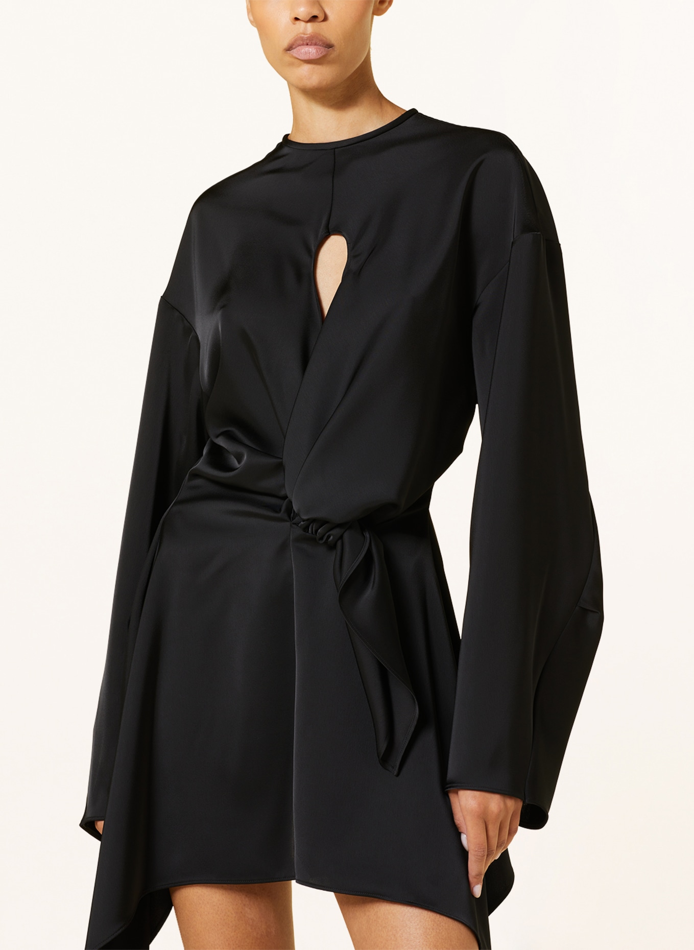THE ATTICO Satin dress LOUIE, Color: BLACK (Image 4)