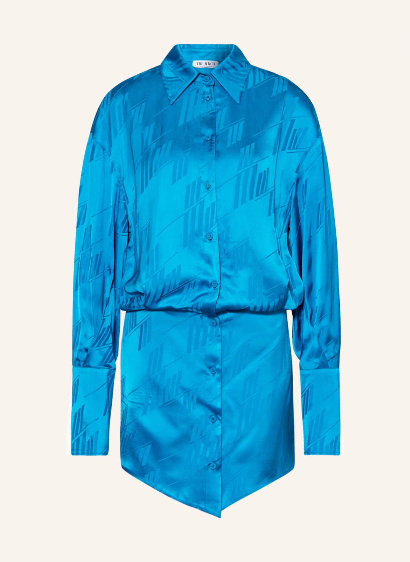 THE ATTICO Shirt dress SILVYE made of satin, Color: BLUE (Image 1)