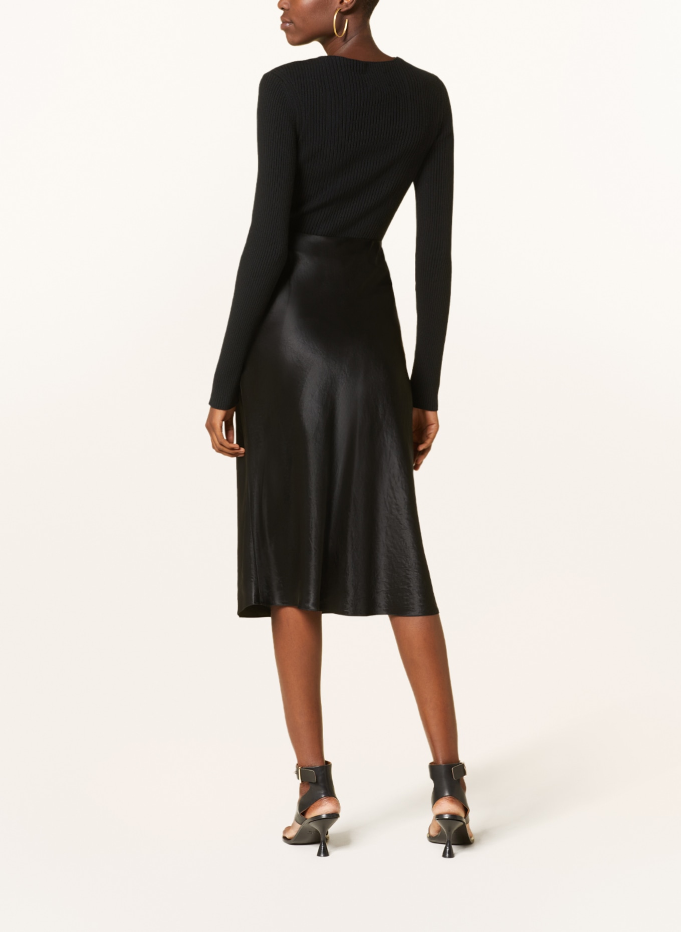 VINCE Satin skirt, Color: BLACK (Image 3)