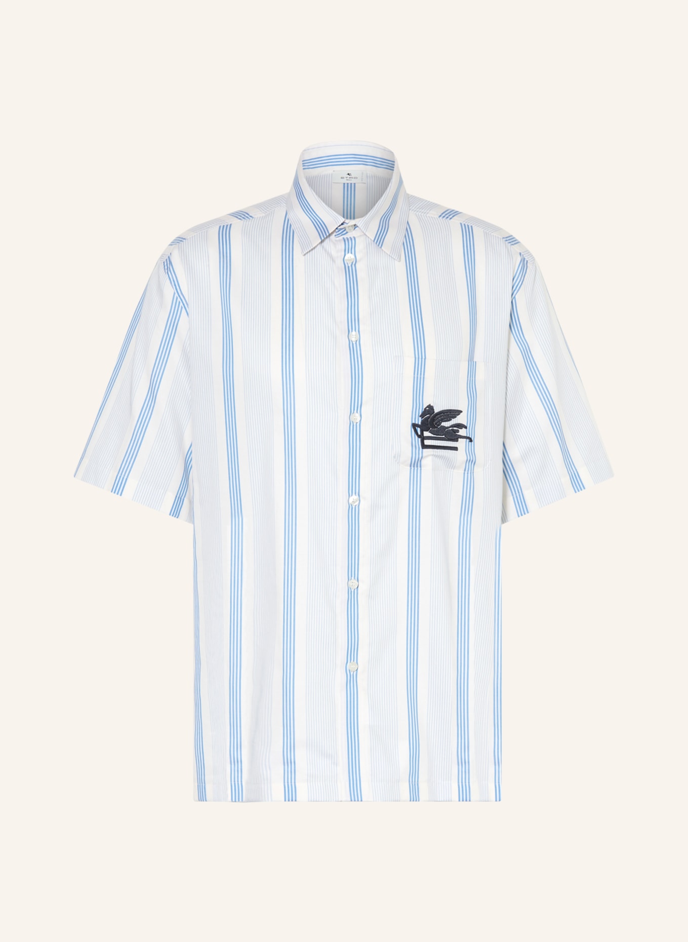 ETRO Koszula z krótkim rękawem comfort fit, Kolor: BIAŁY/ NIEBIESKI (Obrazek 1)