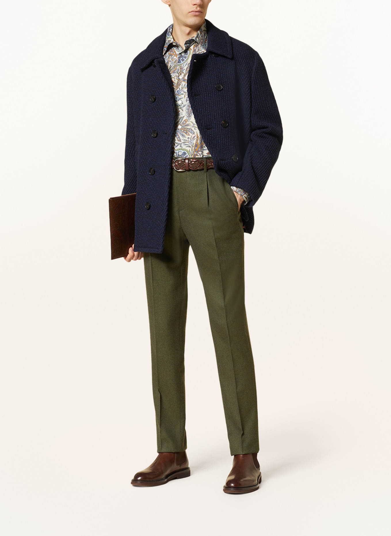 ETRO Trousers slim fit, Color: DARK GREEN (Image 2)