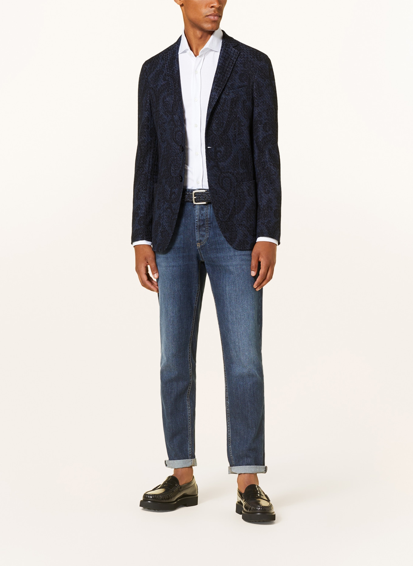 ETRO Tweed tailored jacket extra slim fit, Color: DARK BLUE/ BLACK (Image 2)