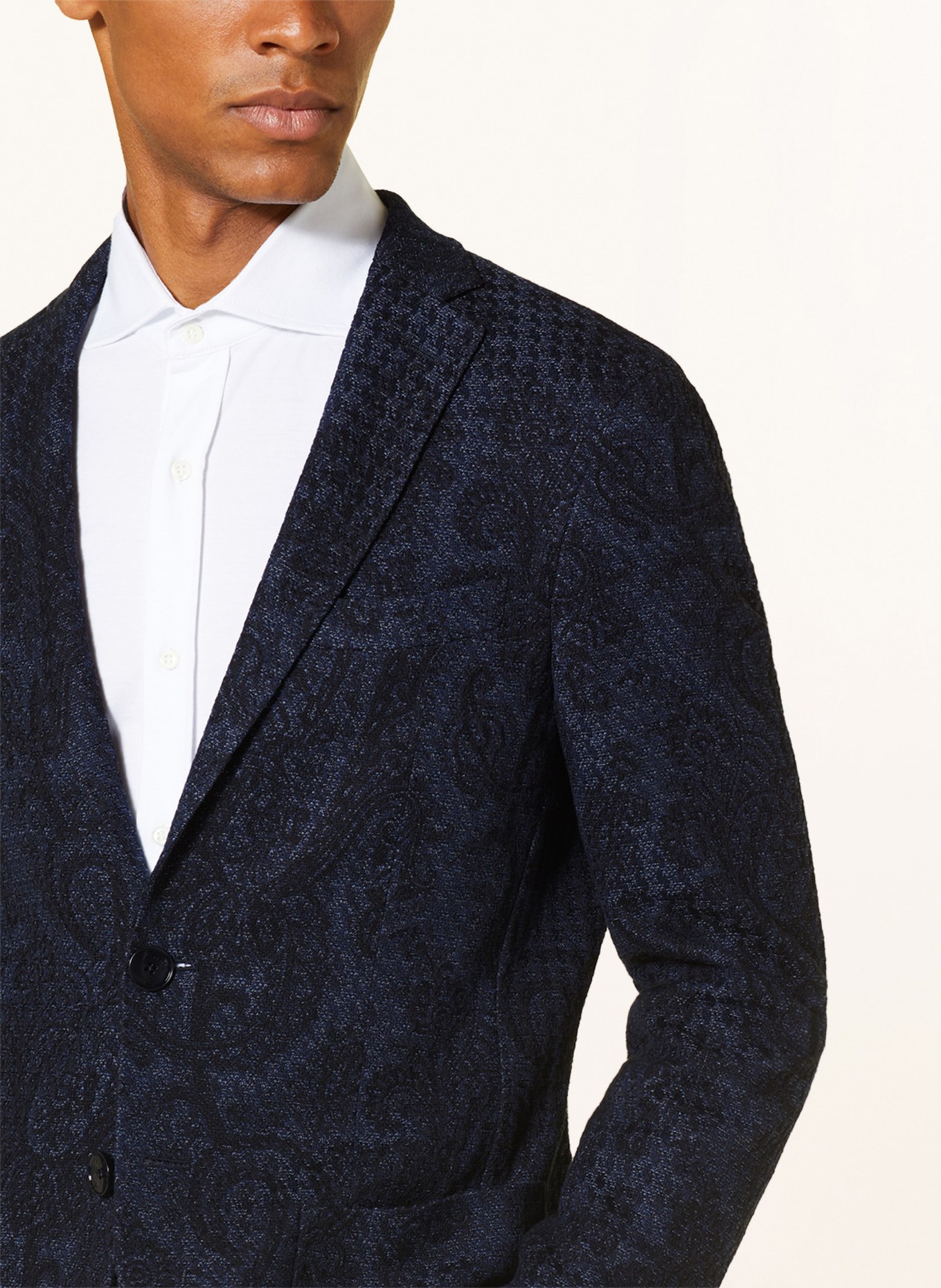ETRO Tweed tailored jacket extra slim fit, Color: DARK BLUE/ BLACK (Image 5)