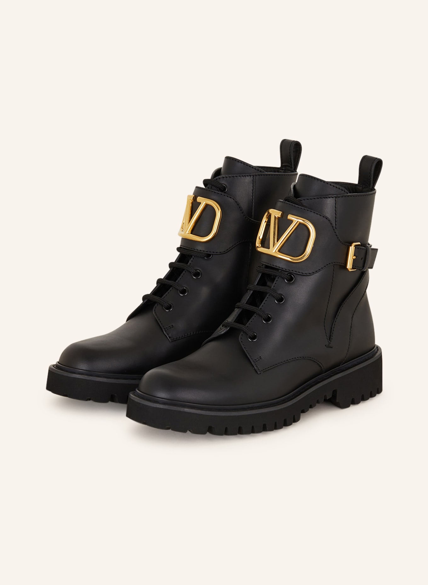 VALENTINO GARAVANI Lace-up boots VLOGO SIGNATURE, Color: BLACK (Image 1)