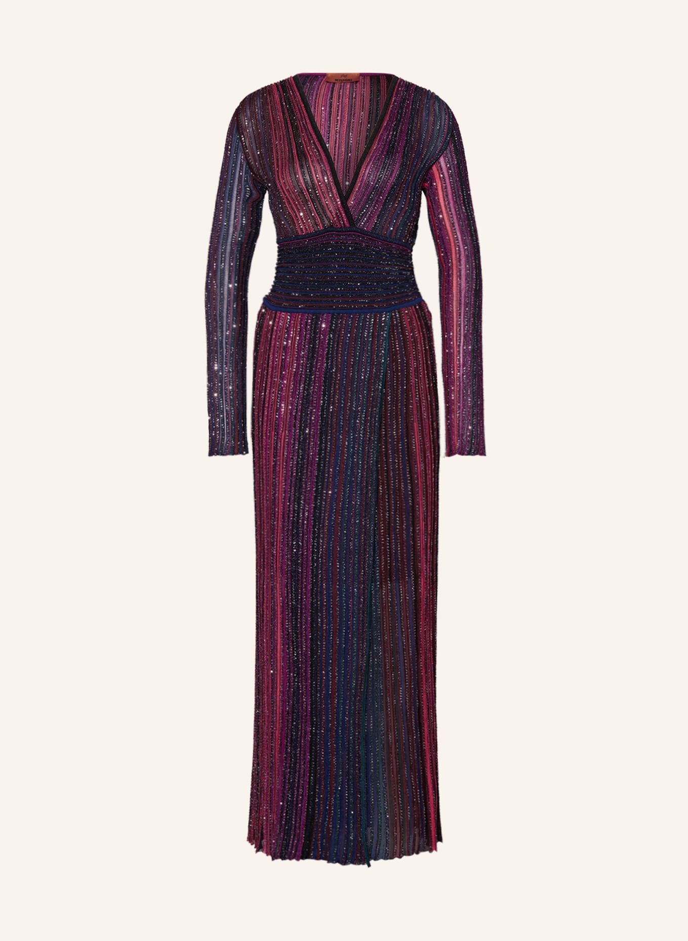 MISSONI Strickkleid mit Pailletten und Glanzgarn, Farbe: PINK/ FUCHSIA/ DUNKELBLAU (Bild 1)