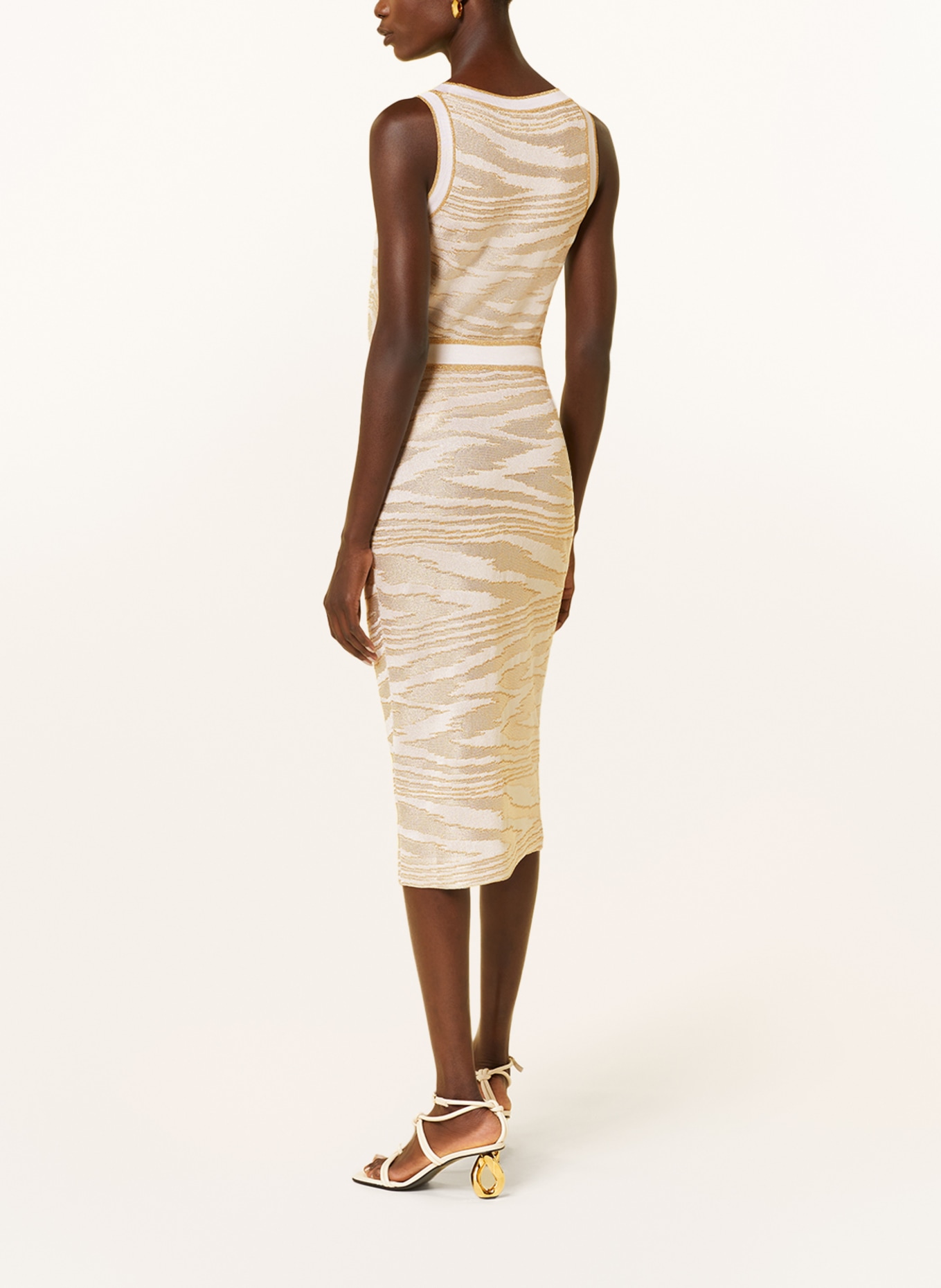 MISSONI Knit skirt with glitter thread, Color: CREAM/ GOLD (Image 3)