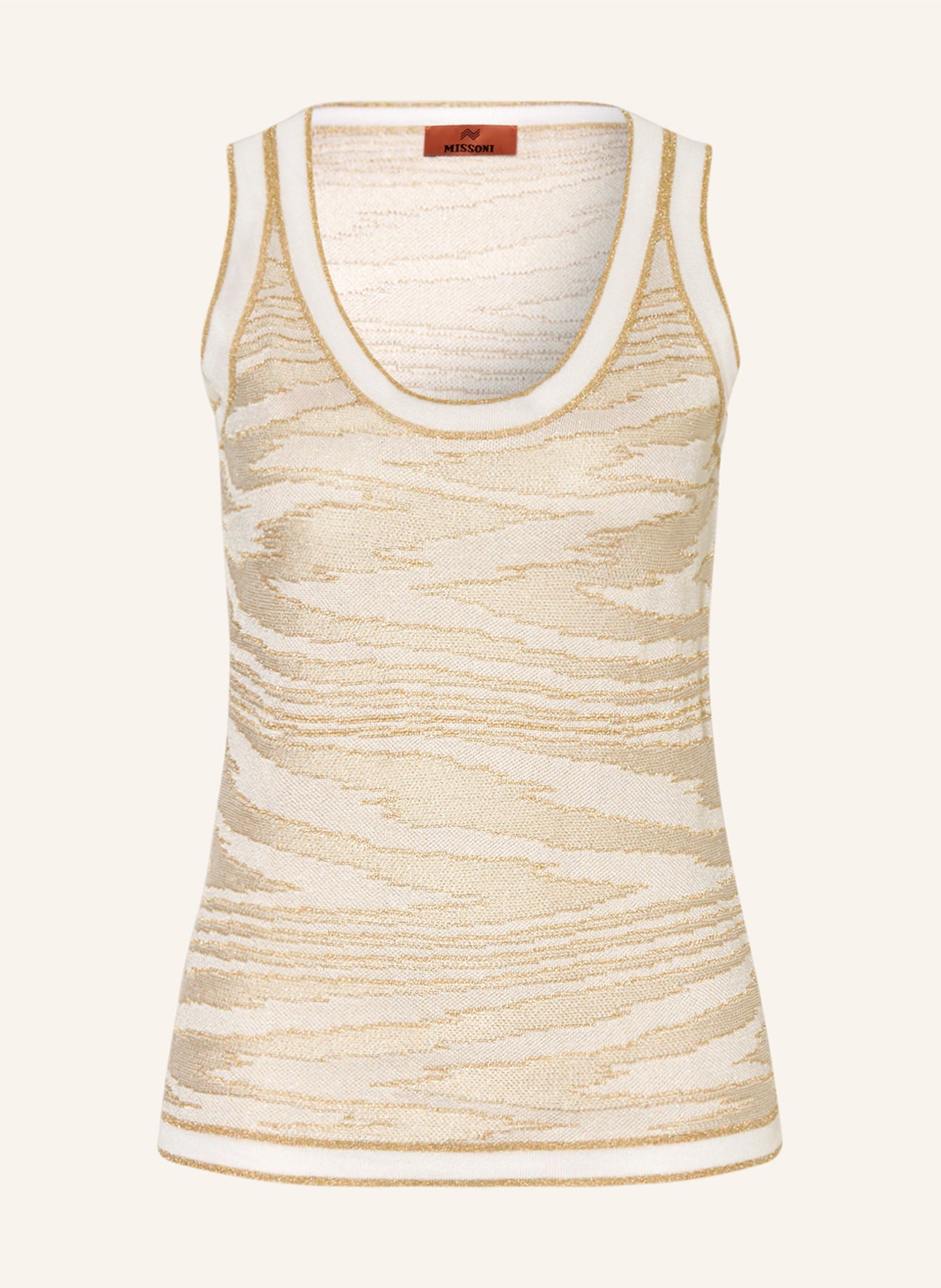 MISSONI Knit top with glitter thread, Color: WHITE/ GOLD (Image 1)