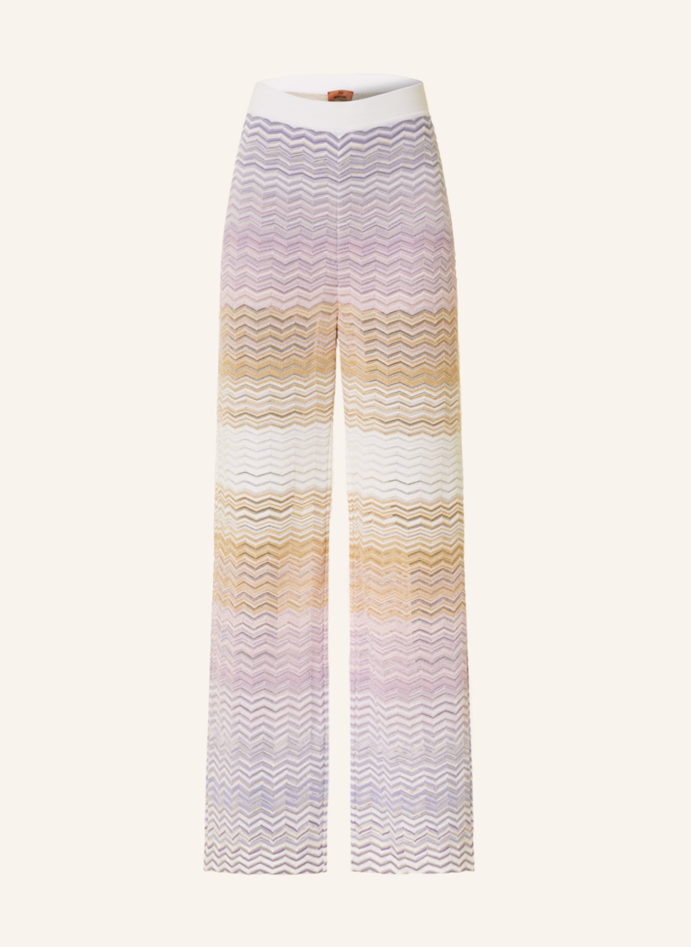 MISSONI Knit trousers, Color: CREAM/ LIGHT PURPLE/ DARK YELLOW (Image 1)