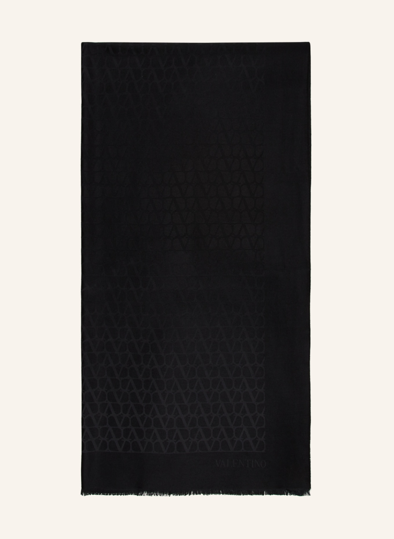 VALENTINO GARAVANI Jacquard scarf TOILE ICONOGRAPHE with silk, Color: BLACK (Image 1)
