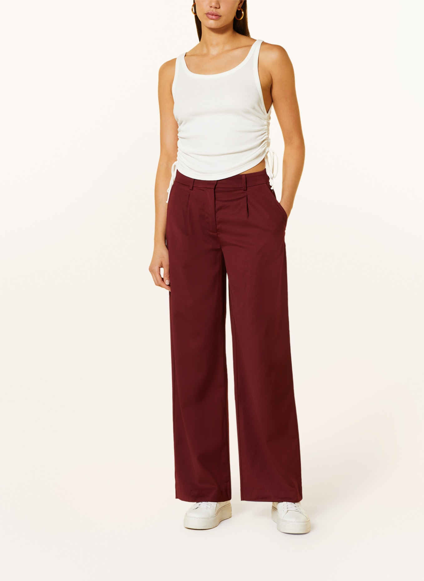 MRS & HUGS Wide leg trousers, Color: DARK RED (Image 2)