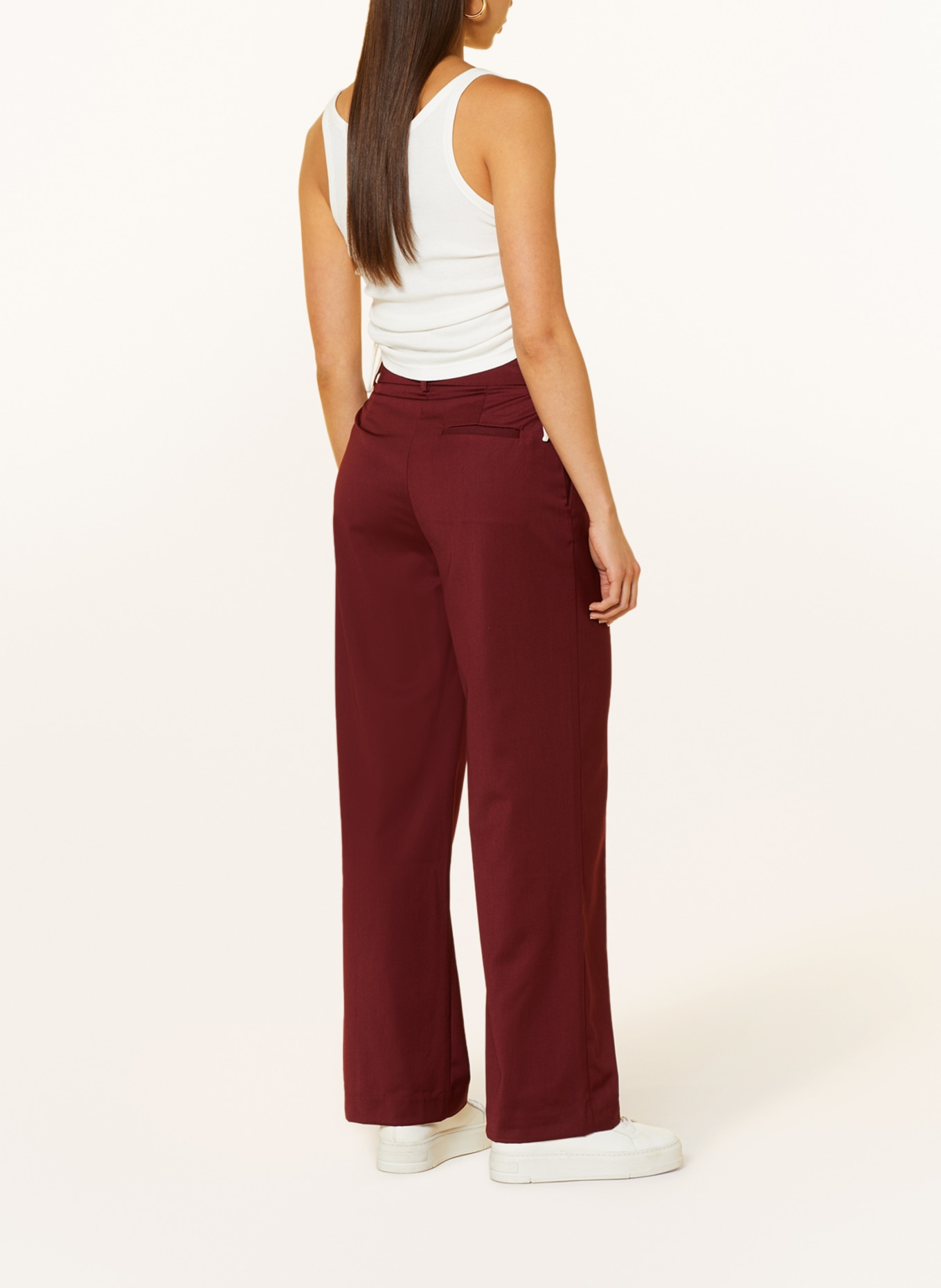 MRS & HUGS Wide leg trousers, Color: DARK RED (Image 3)