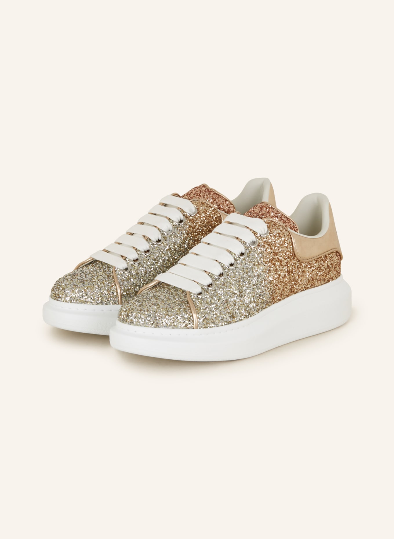 Alexander McQUEEN Sneakers with sequins, Color: ROSE/ SILVER (Image 1)