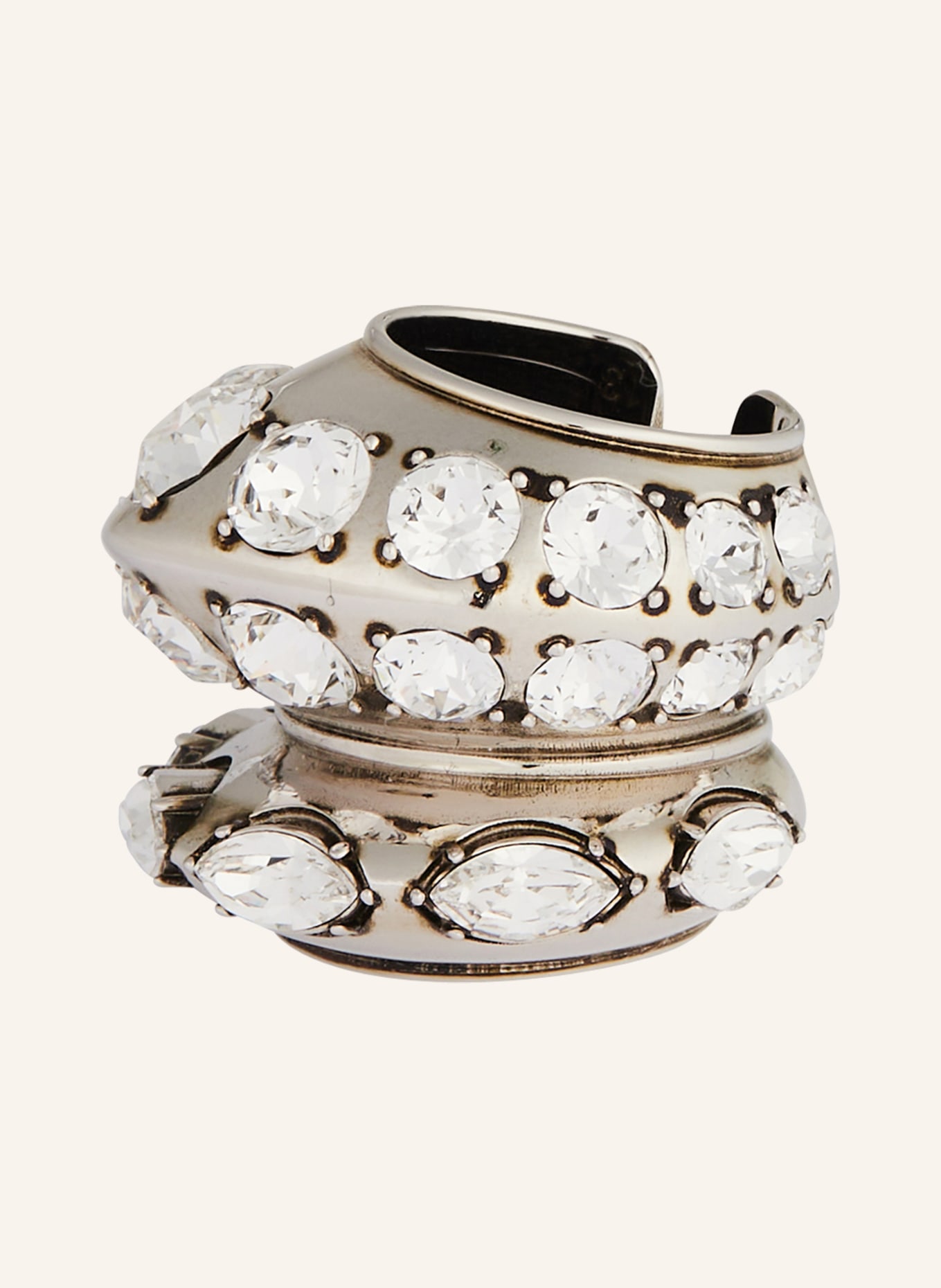 Alexander McQUEEN Ring, Color: SILVER/ WHITE (Image 1)