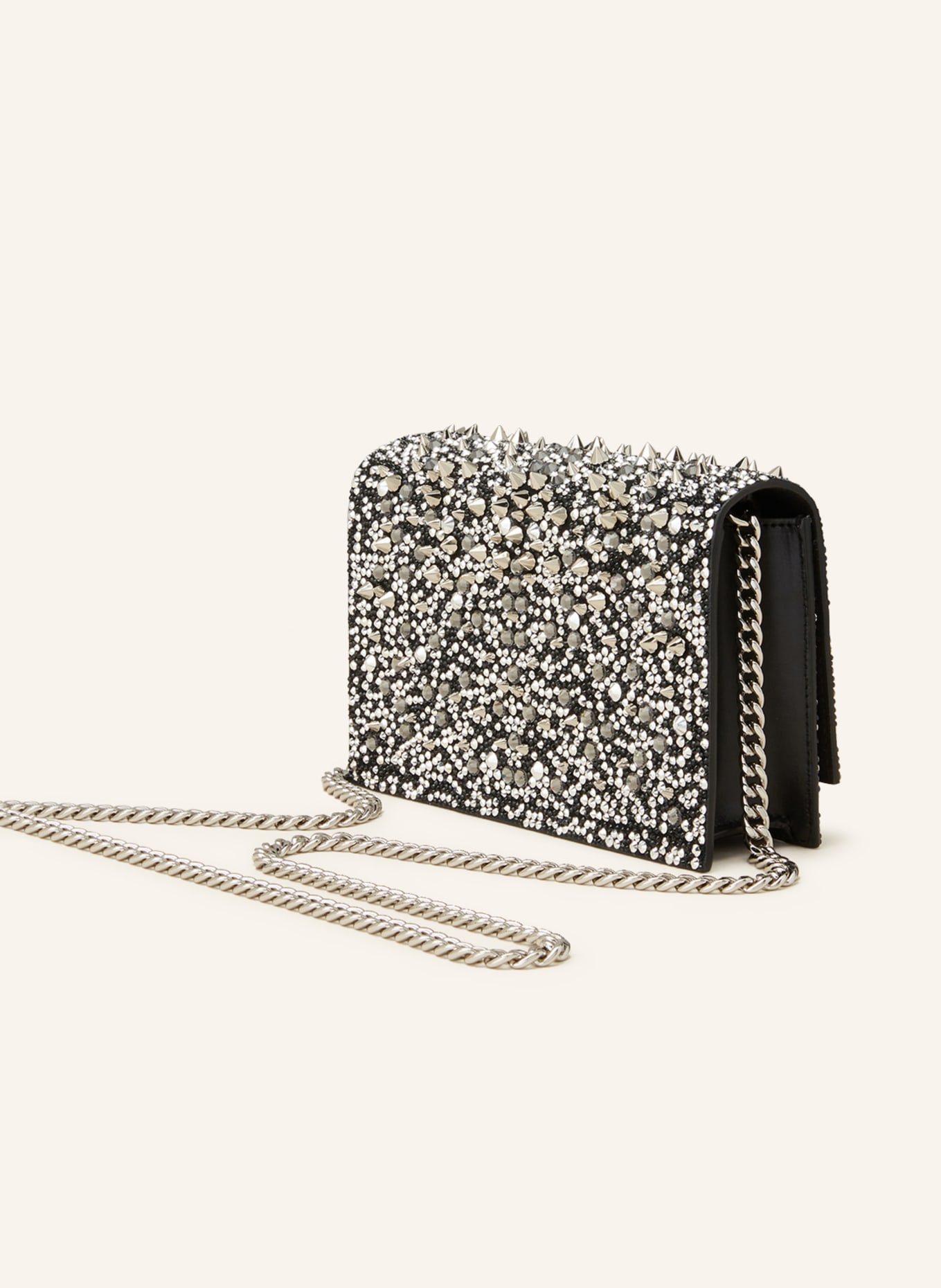 Alexander McQUEEN Crossbody bag THE SKULL SMALL with decorative gems and rivets, Color: BLACK/ SILVER (Image 2)