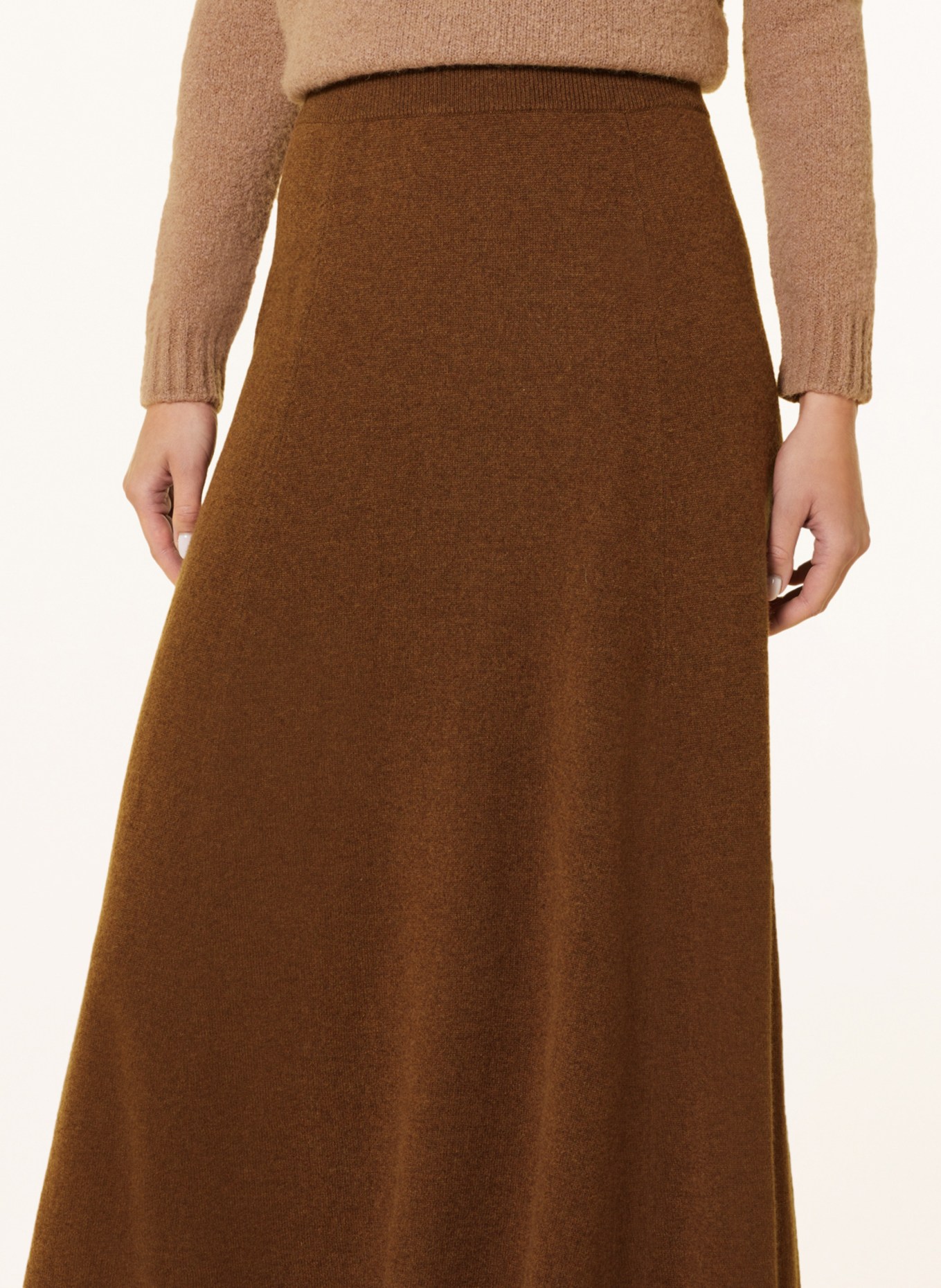 (THE MERCER) N.Y. Knit skirt in cashmere, Color: BROWN (Image 4)
