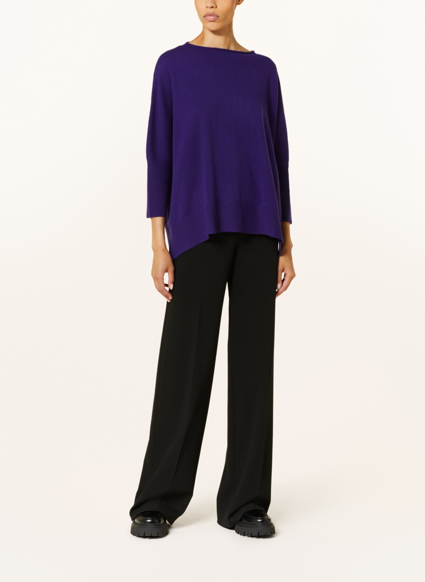 (THE MERCER) N.Y. Cashmere sweater, Color: DARK PURPLE (Image 2)