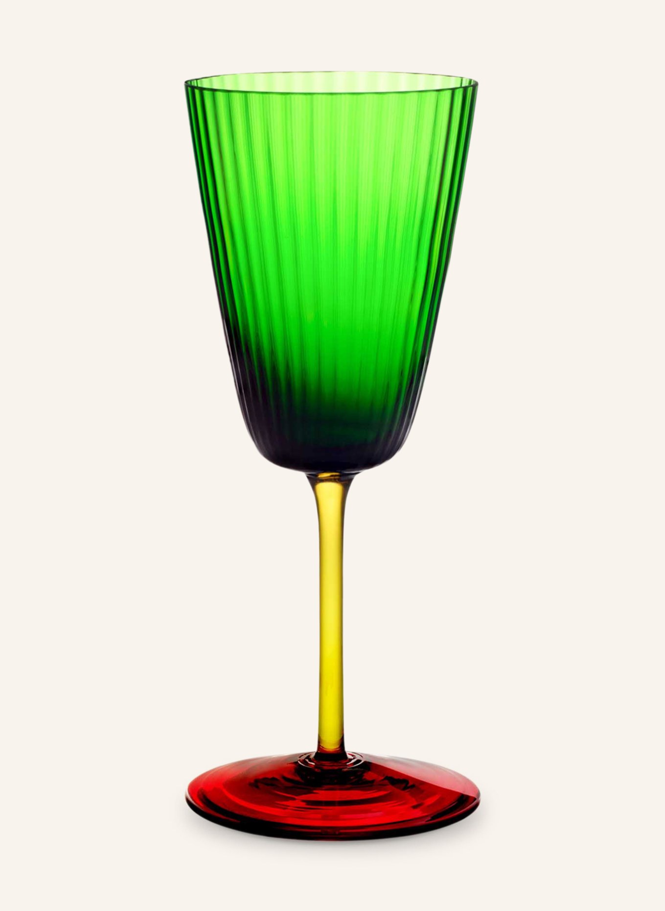 DOLCE & GABBANA CASA Weinglas CARRETTO: GRÜN / GELB / ROT