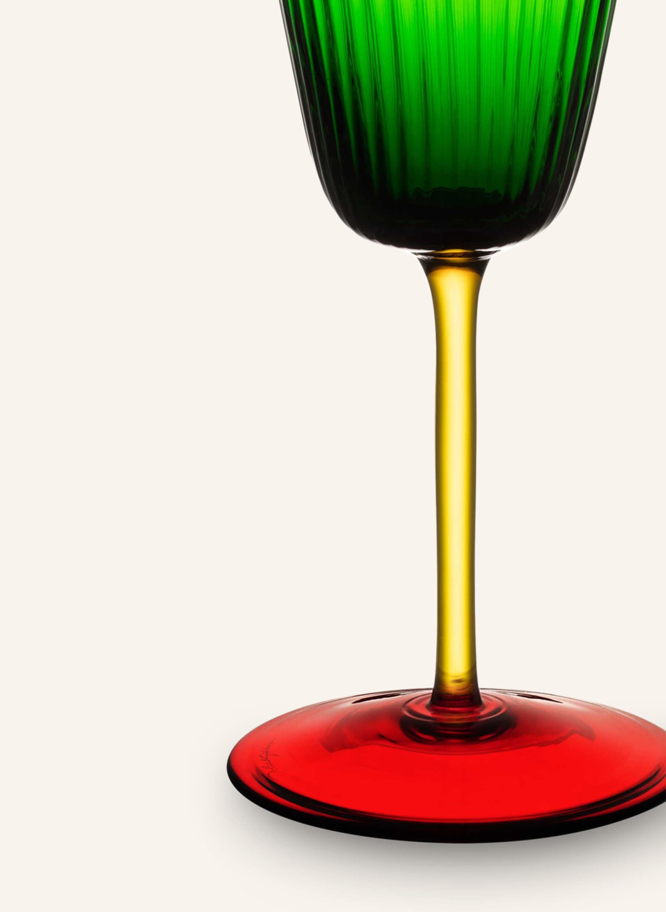 DOLCE & GABBANA CASA Weinglas CARRETTO: GRÜN / GELB / ROT