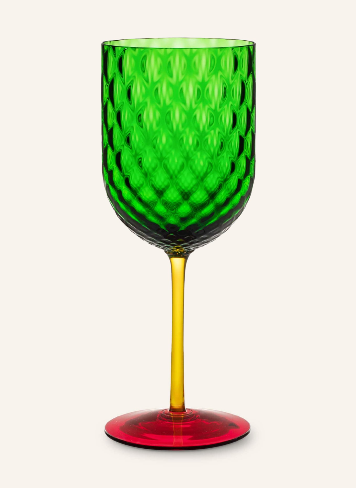 DOLCE & GABBANA CASA Weinglas CARRETTO: GRÜN / GELB / ROT