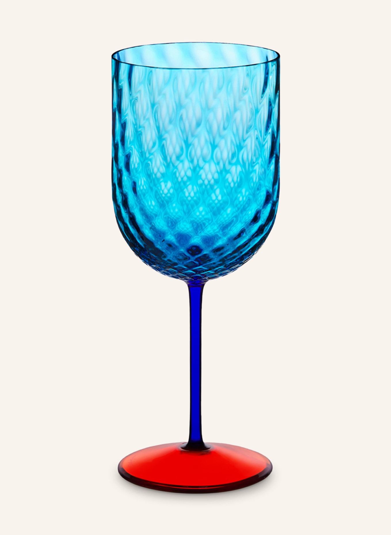 DOLCE & GABBANA CASA Weinglas CARRETTO: HELLBLAU / BLAU / ROT