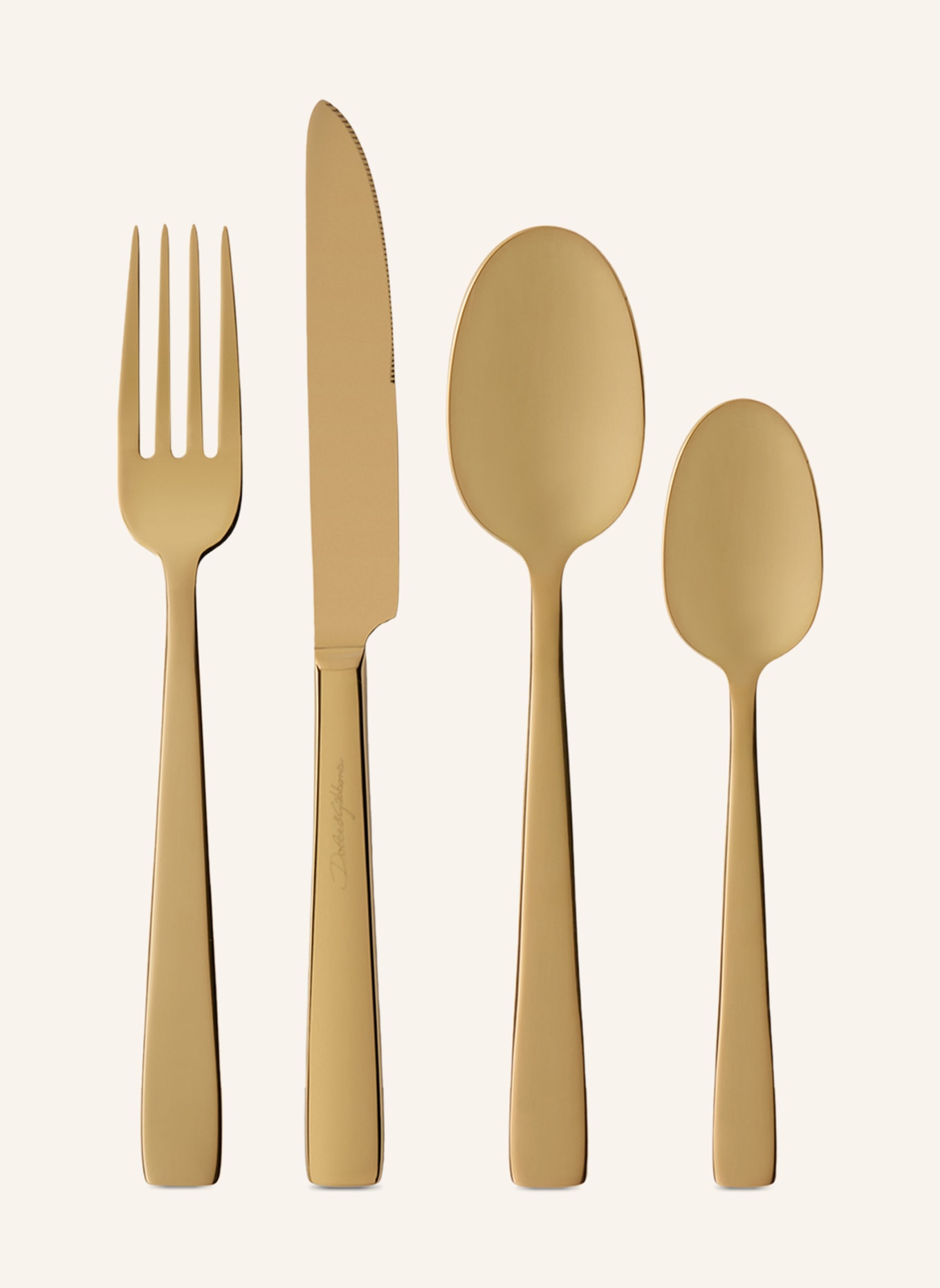DOLCE & GABBANA CASA 4-piece Cutlery set, Color: GOLD (Image 1)