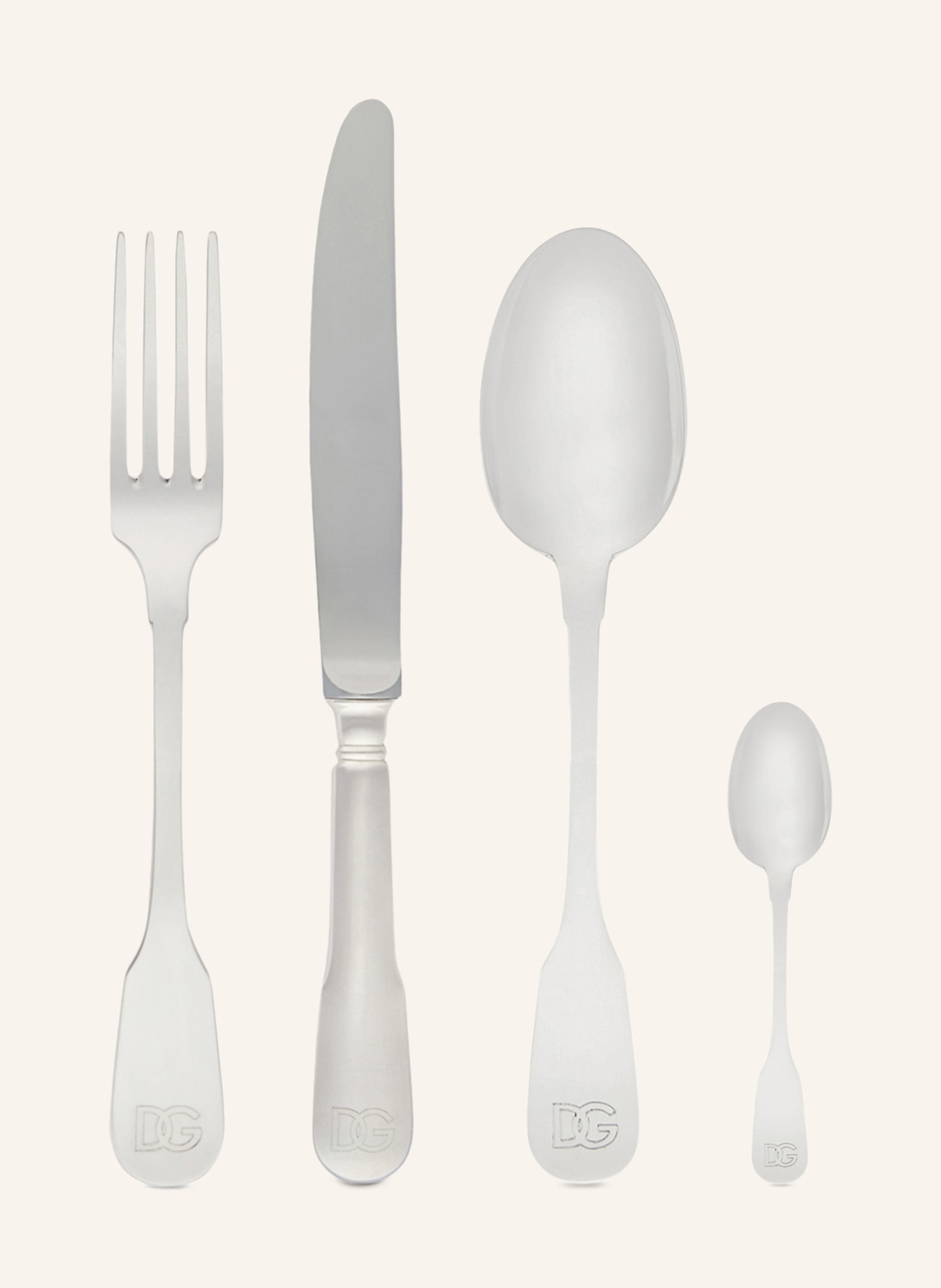 DOLCE & GABBANA CASA 4-piece Cutlery set, Color: SILVER (Image 1)