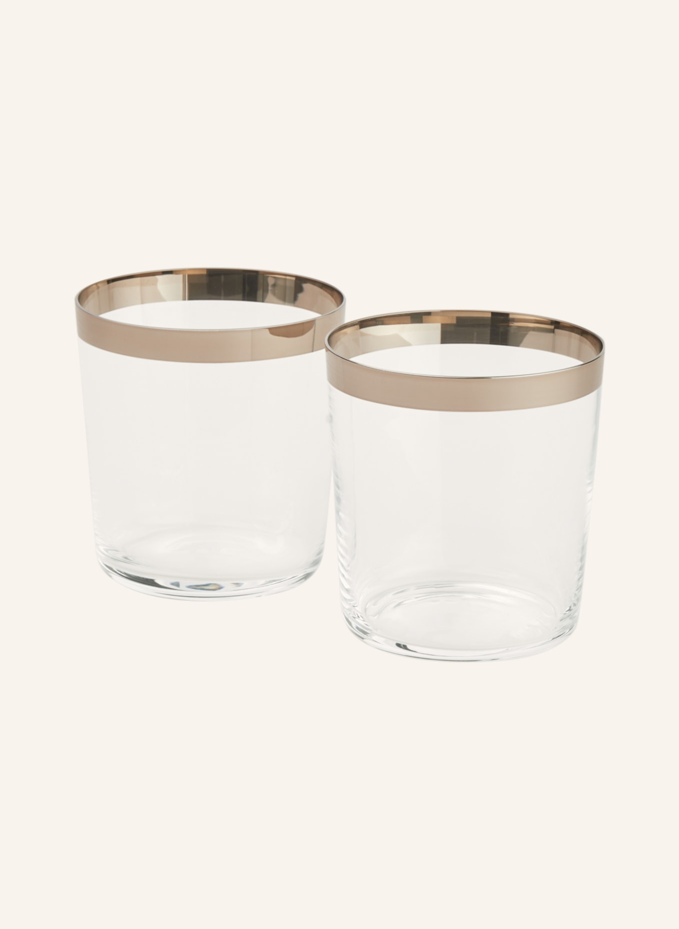 DOLCE & GABBANA CASA Set of 2 drinking glasses, Color: WHITE/ SILVER (Image 1)