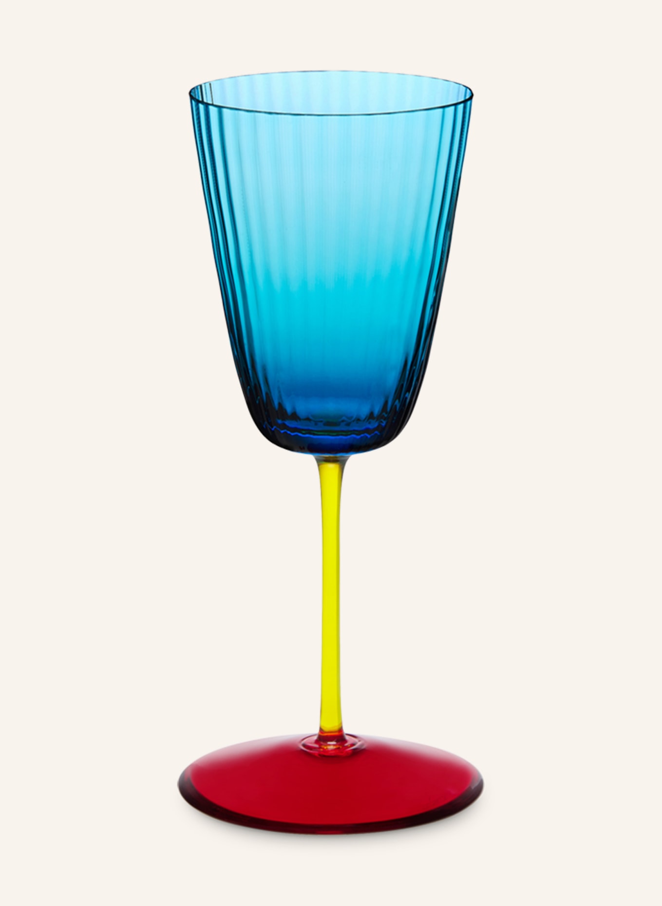DOLCE & GABBANA CASA Weinglas CARRETTO: BLAU / GELB / DUNKELROT