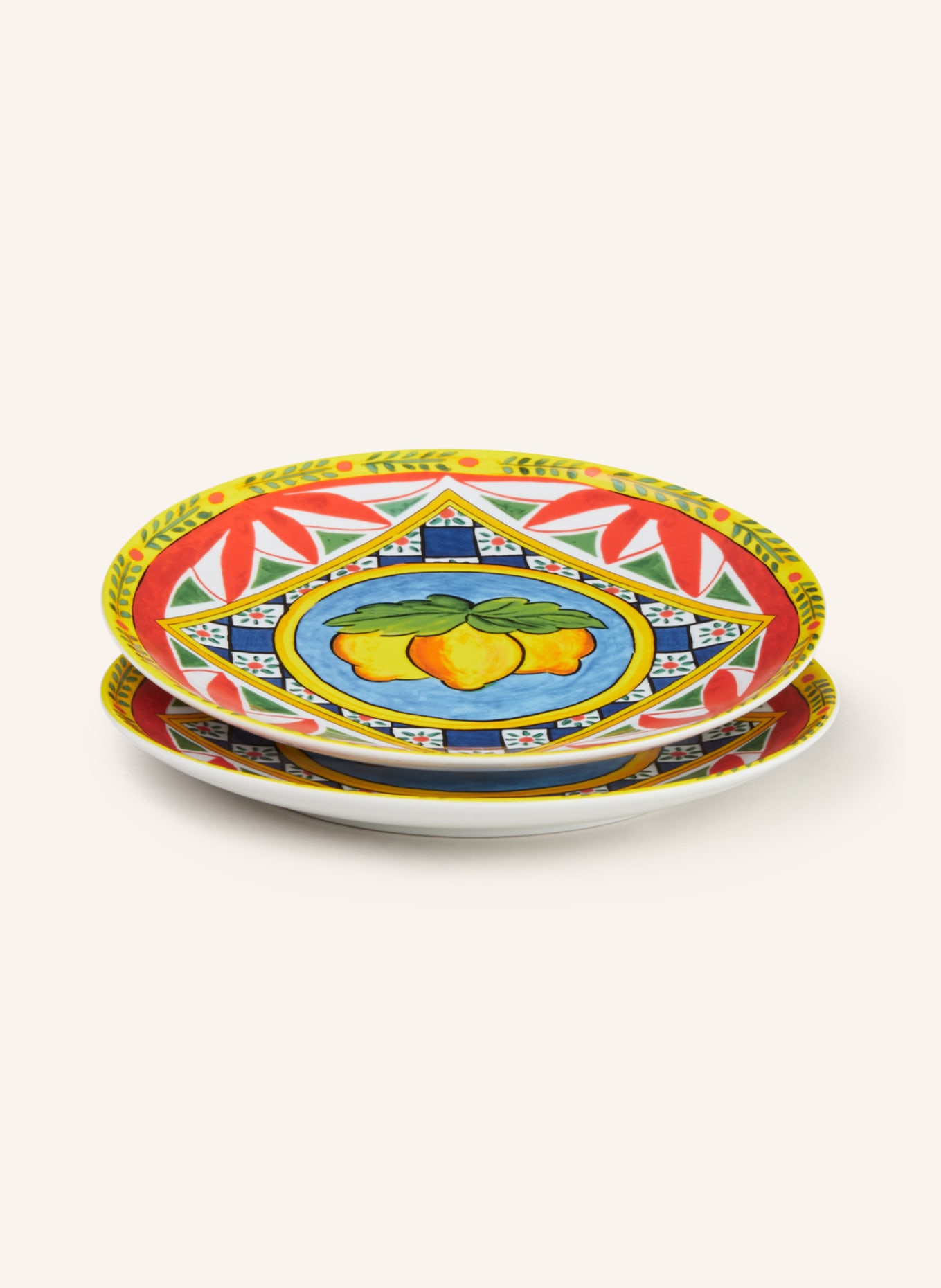 DOLCE & GABBANA CASA Set of 2 dinner plates, Color: WHITE/ RED/ YELLOW (Image 1)