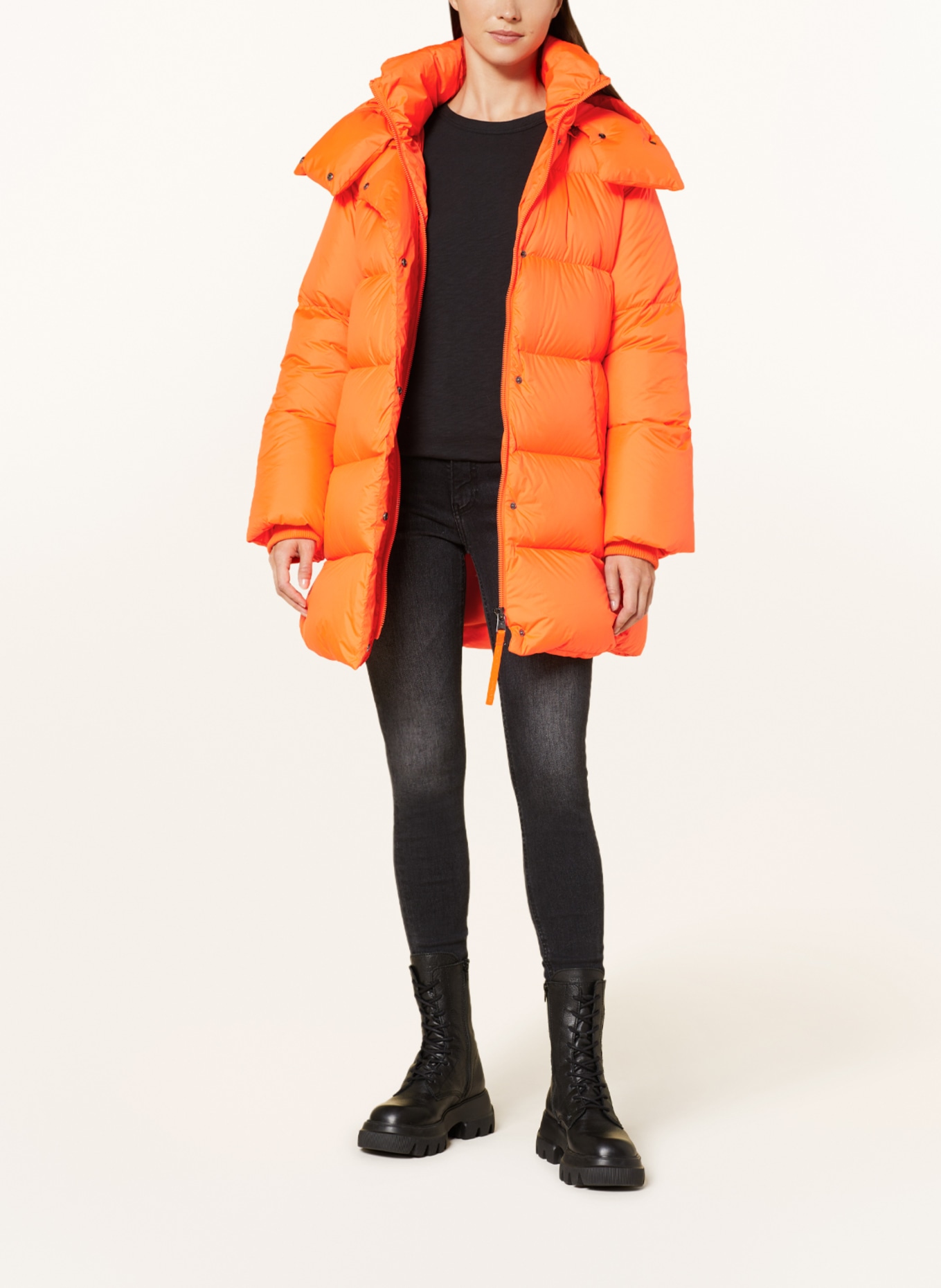 BEAUMONT Down jacket LENNY with removable hood, Color: NEON ORANGE (Image 2)