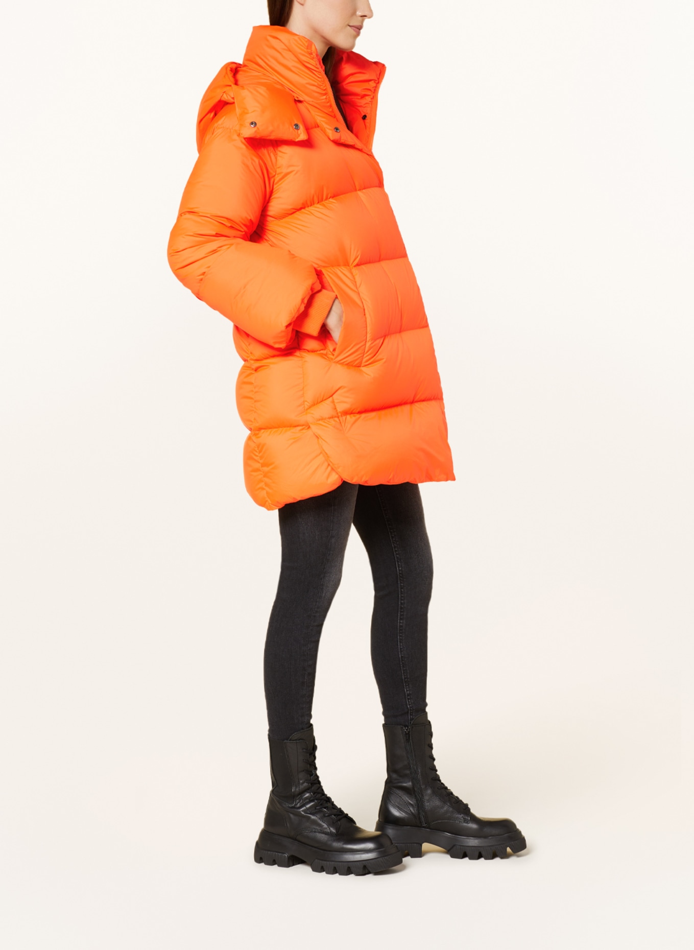 BEAUMONT Down jacket LENNY with removable hood, Color: NEON ORANGE (Image 4)